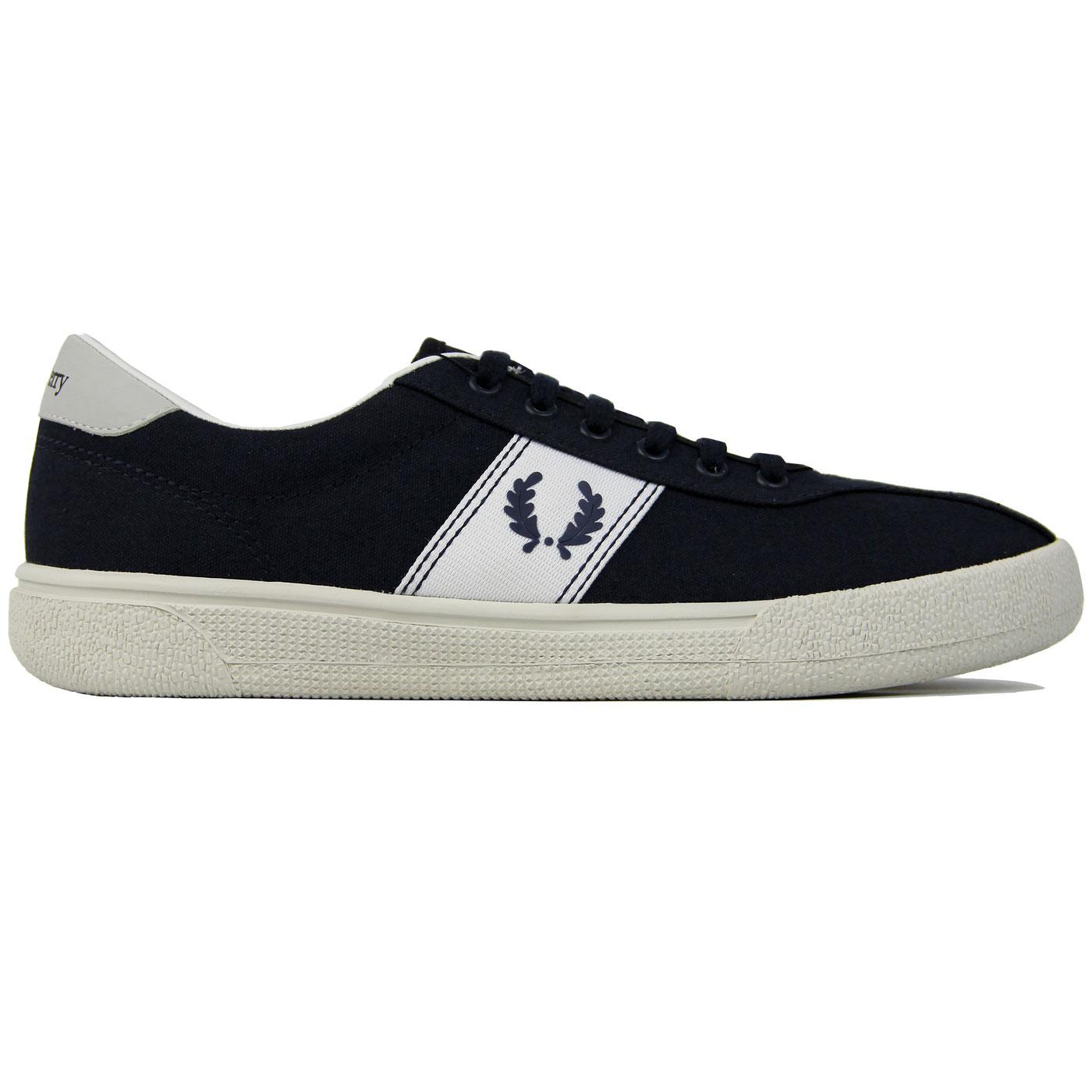 FRED PERRY Mens Retro 70s Tennis Shoes in Navy