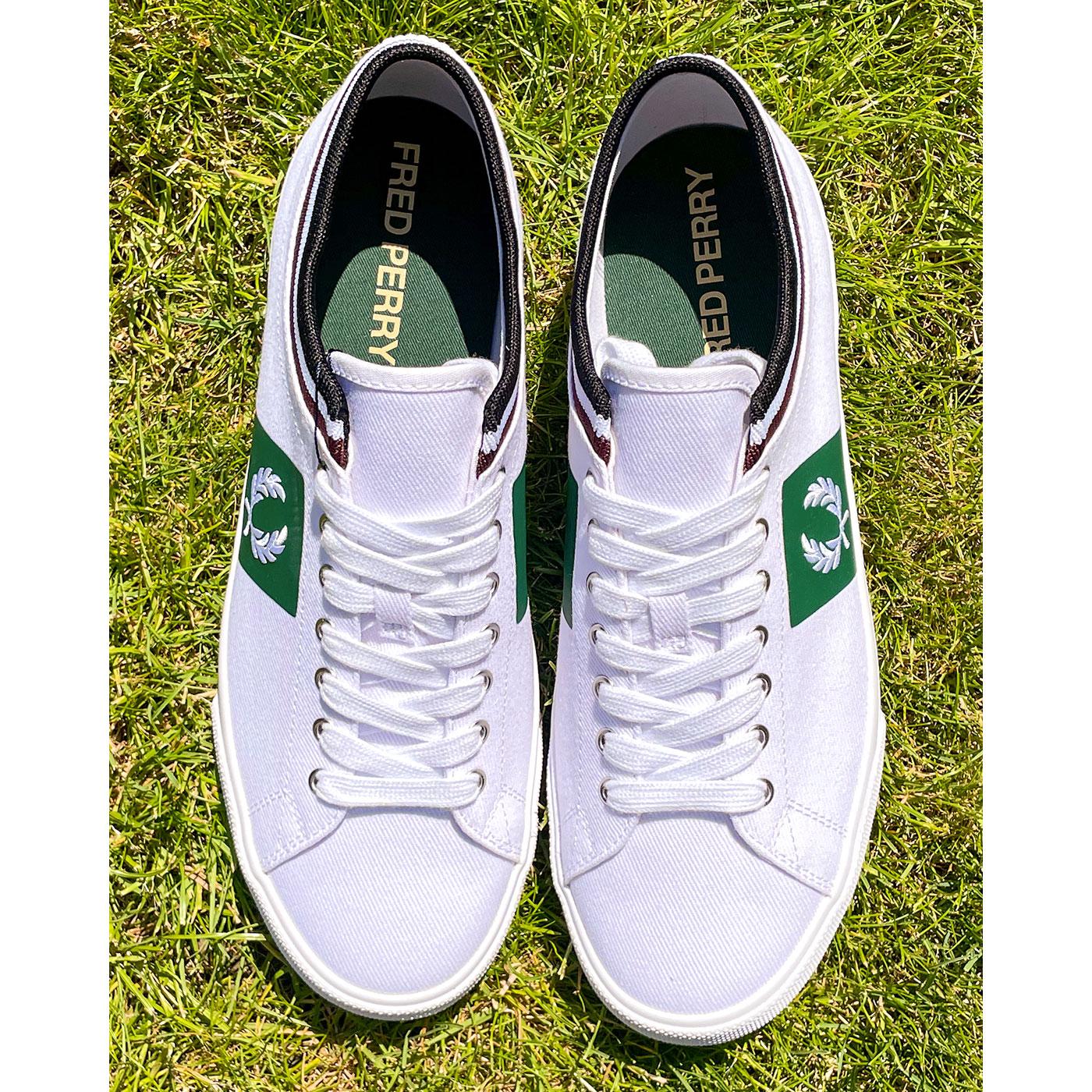 fred perry underspin leather trainers in white
