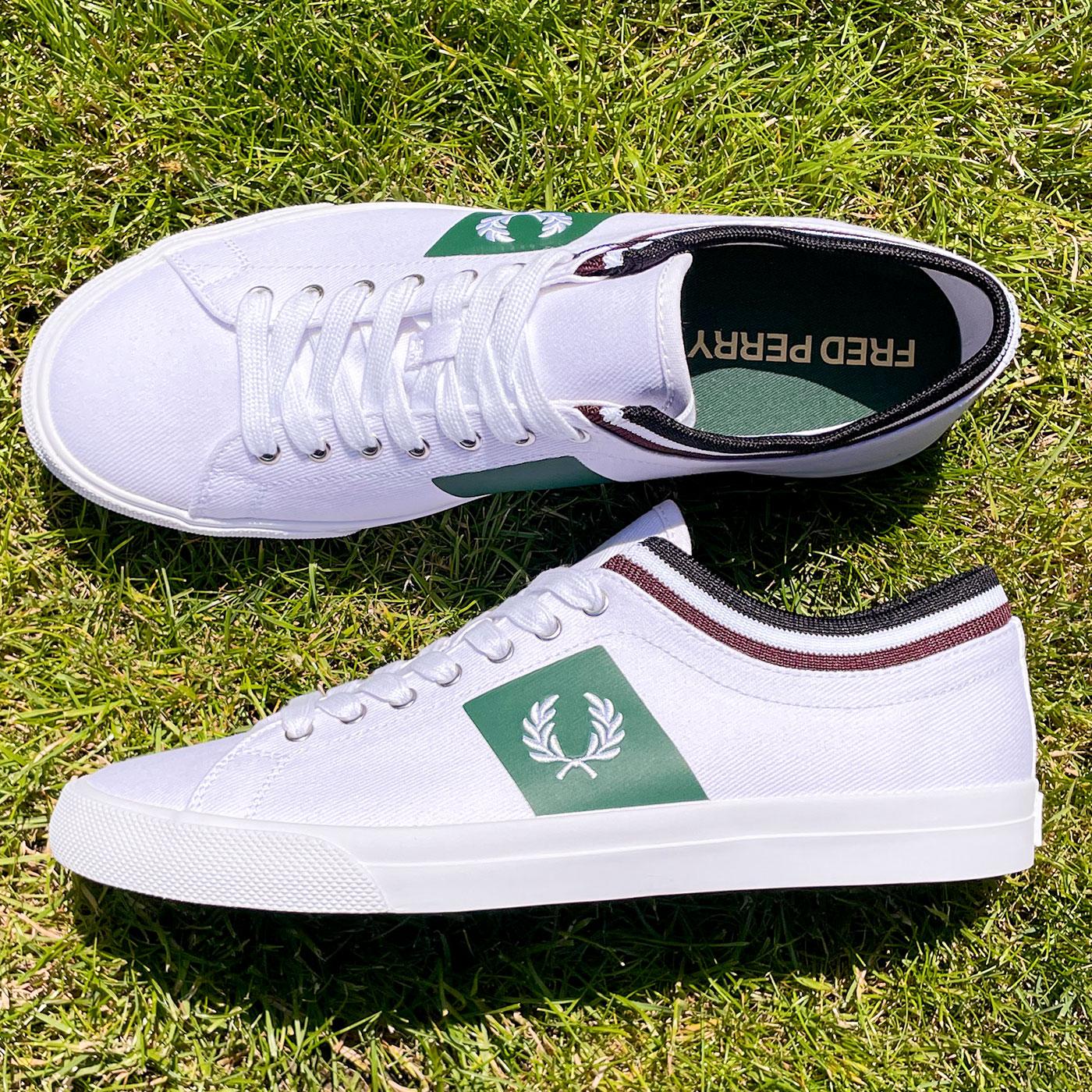 fred perry underspin leather trainers in white