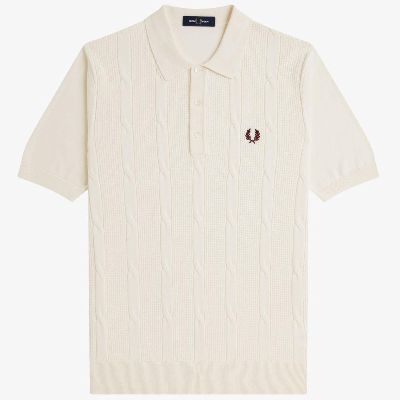 Fred Perry Retro 60s Textured Cable Knit Shirt E