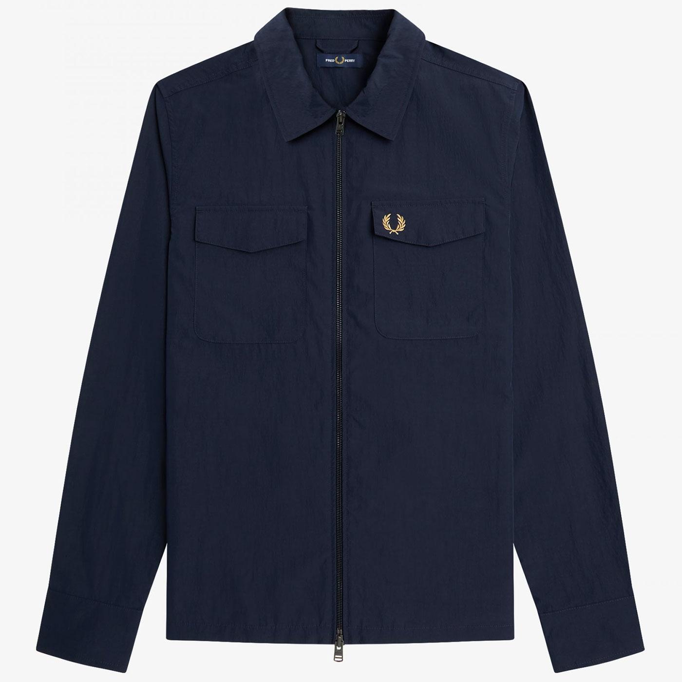 Fred Perry Retro Textured Zip Through Overshirt N