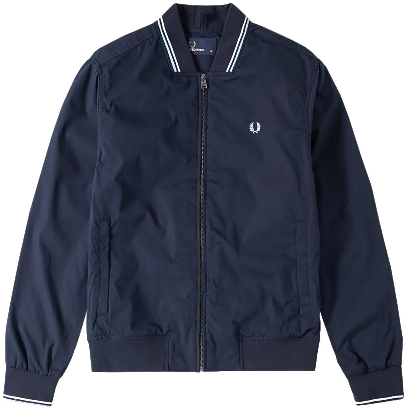 FRED PERRY Men's Twin Tipped Mod Bomber Jacket in Navy
