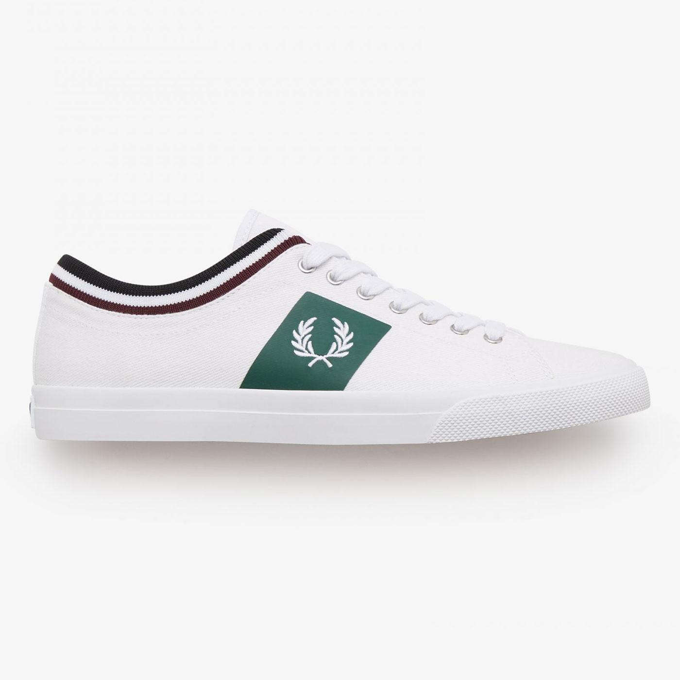 FRED PERRY Underspin Tipped Cuff Twill Trainers in White