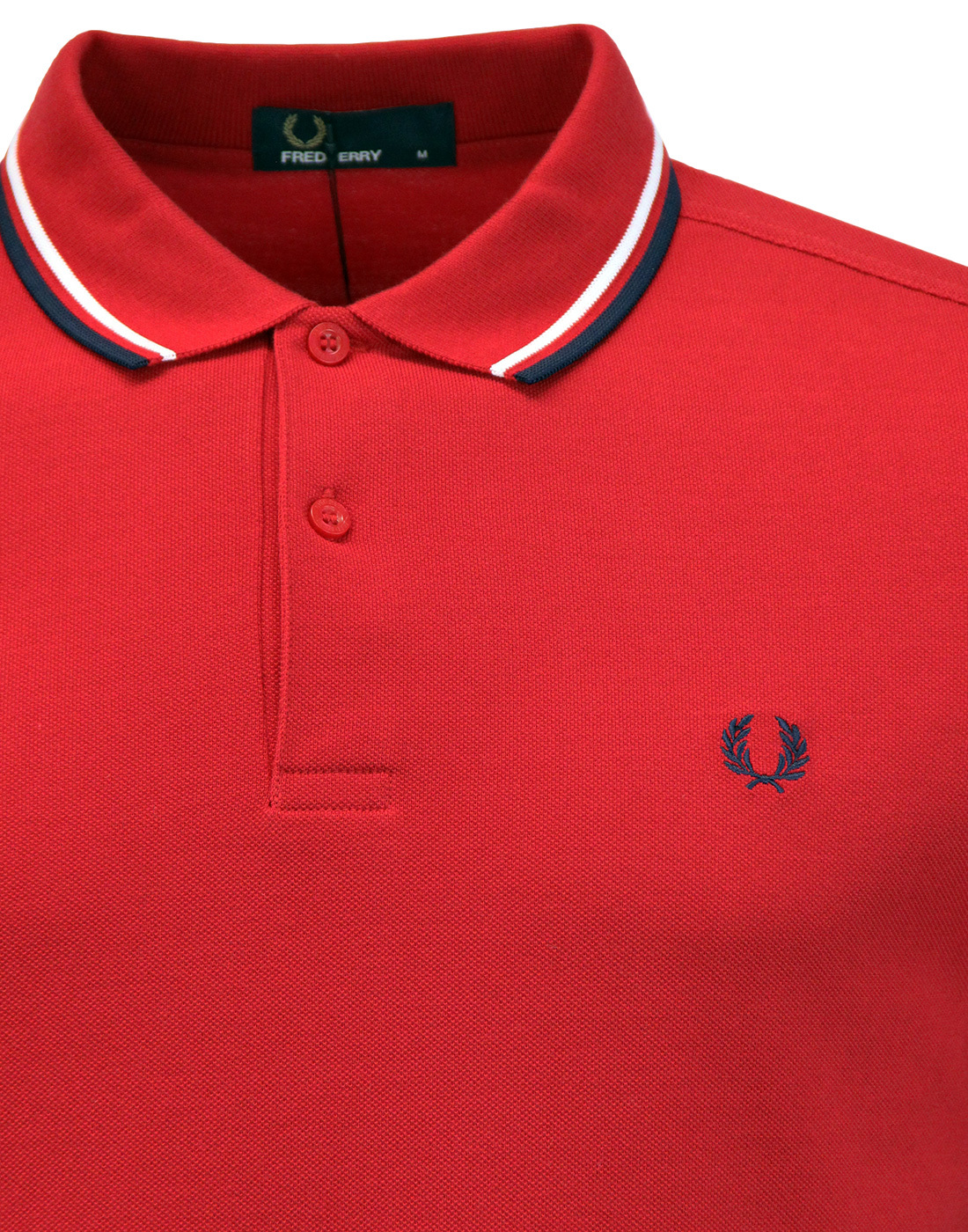 FRED PERRY M3600 Mod Twin Tipped Polo Shirt in Blood Red