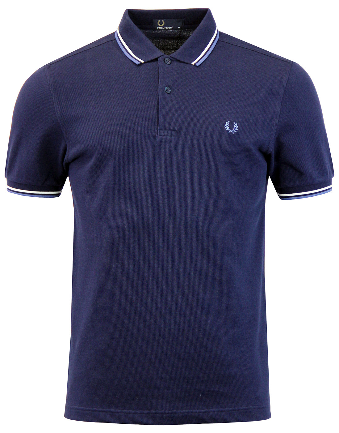 FRED PERRY M3600 Mod Twin Tipped Polo Shirt in Carbon Blue