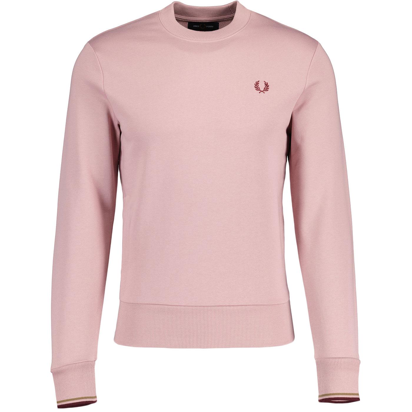 FRED PERRY Classic Mod Crew Neck Sweatshirt Pink