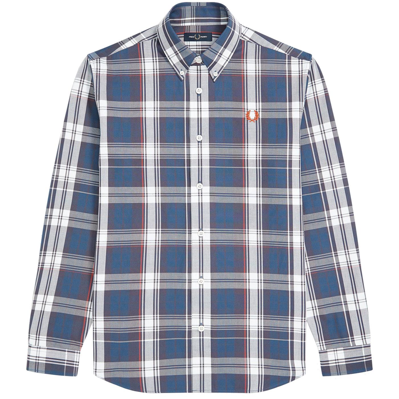 FRED PERRY Men's Retro Mod Twill Check Shirt MB