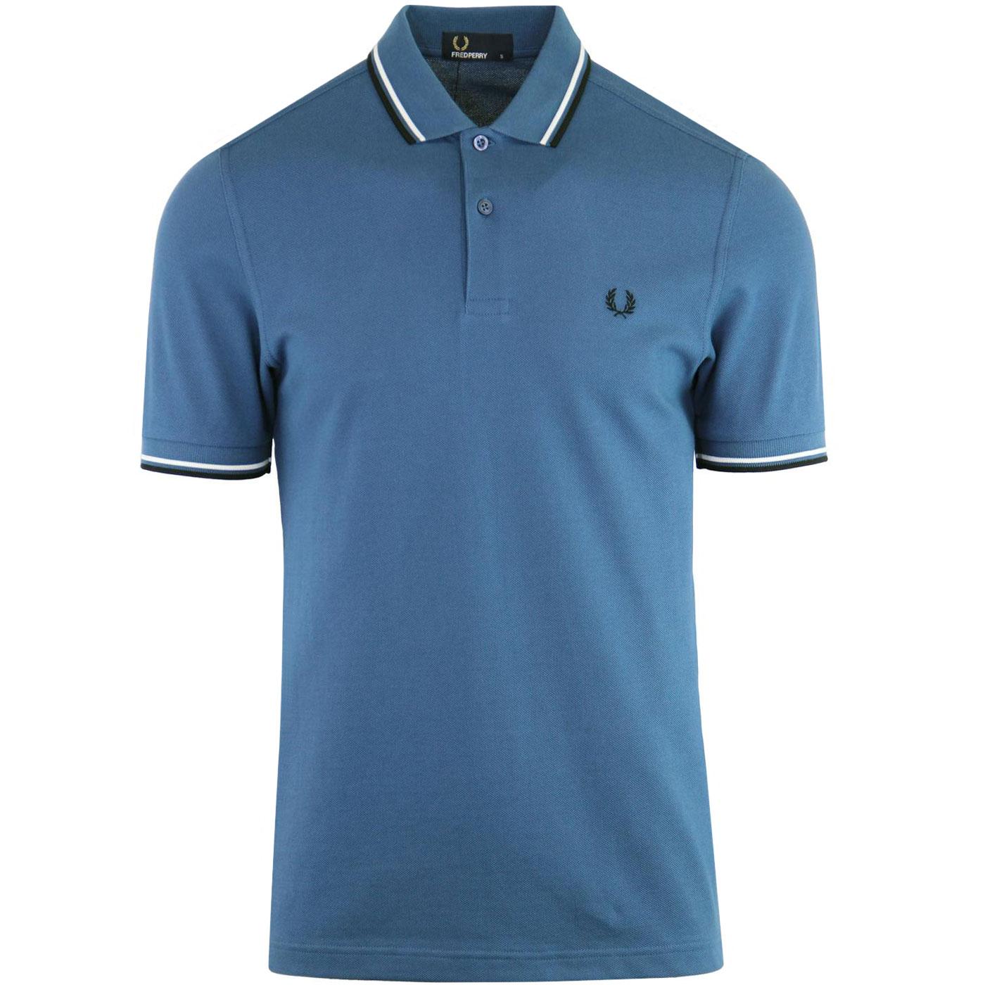 FRED PERRY M3600 Mod Twin Tipped Polo Top Midnight Blue