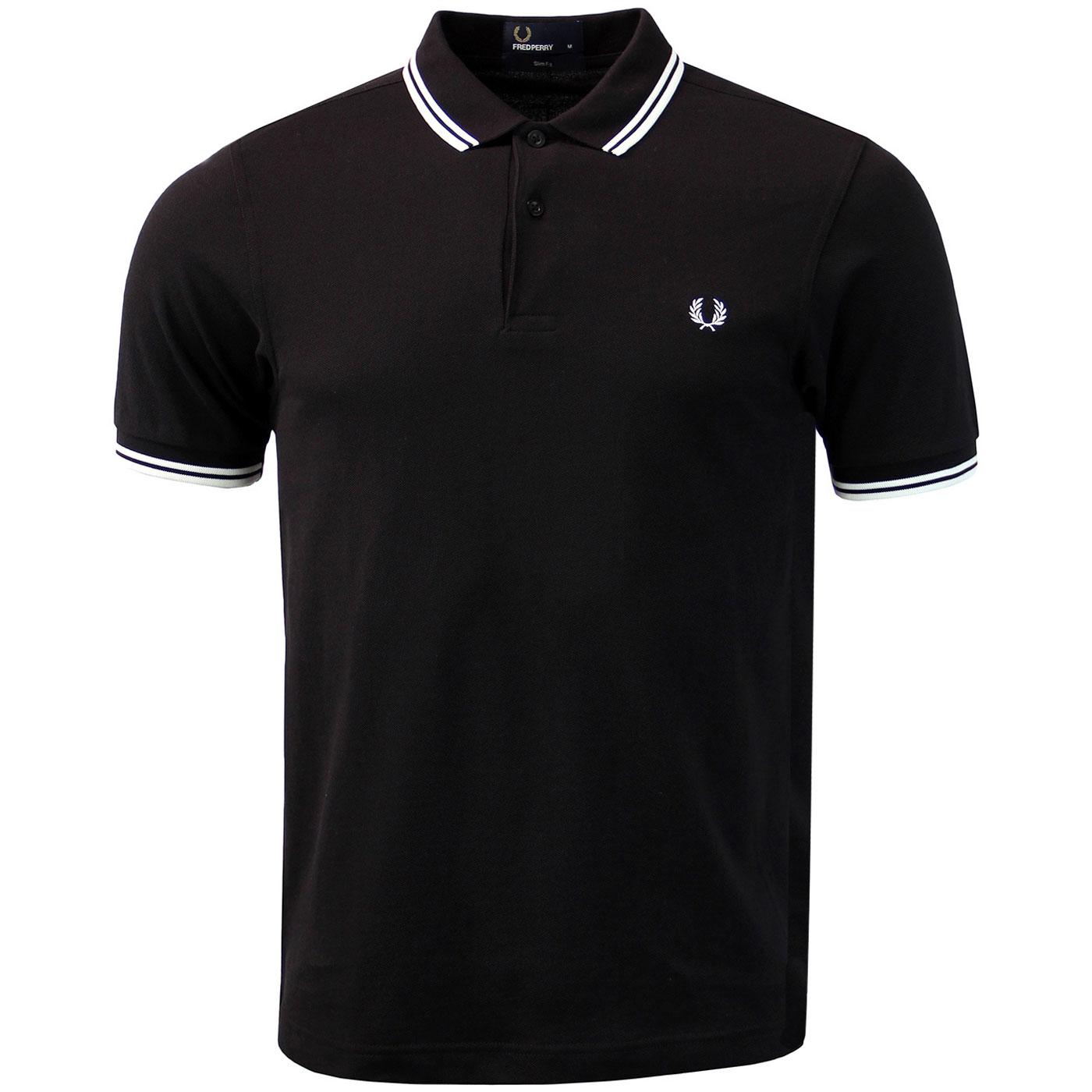 FRED PERRY M3600 Mod Twin Tipped Polo Shirt BW