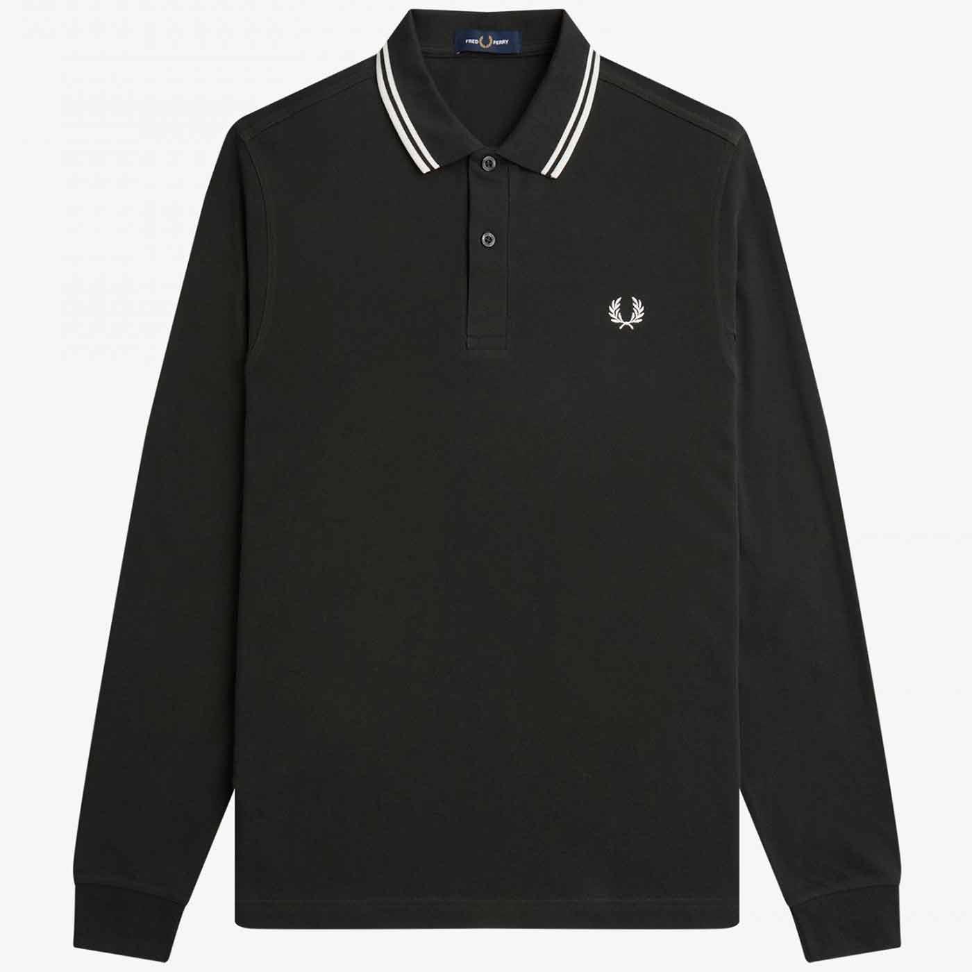 M3636 FRED PERRY Mod L/S Twin Tipped Polo (NG/SW)