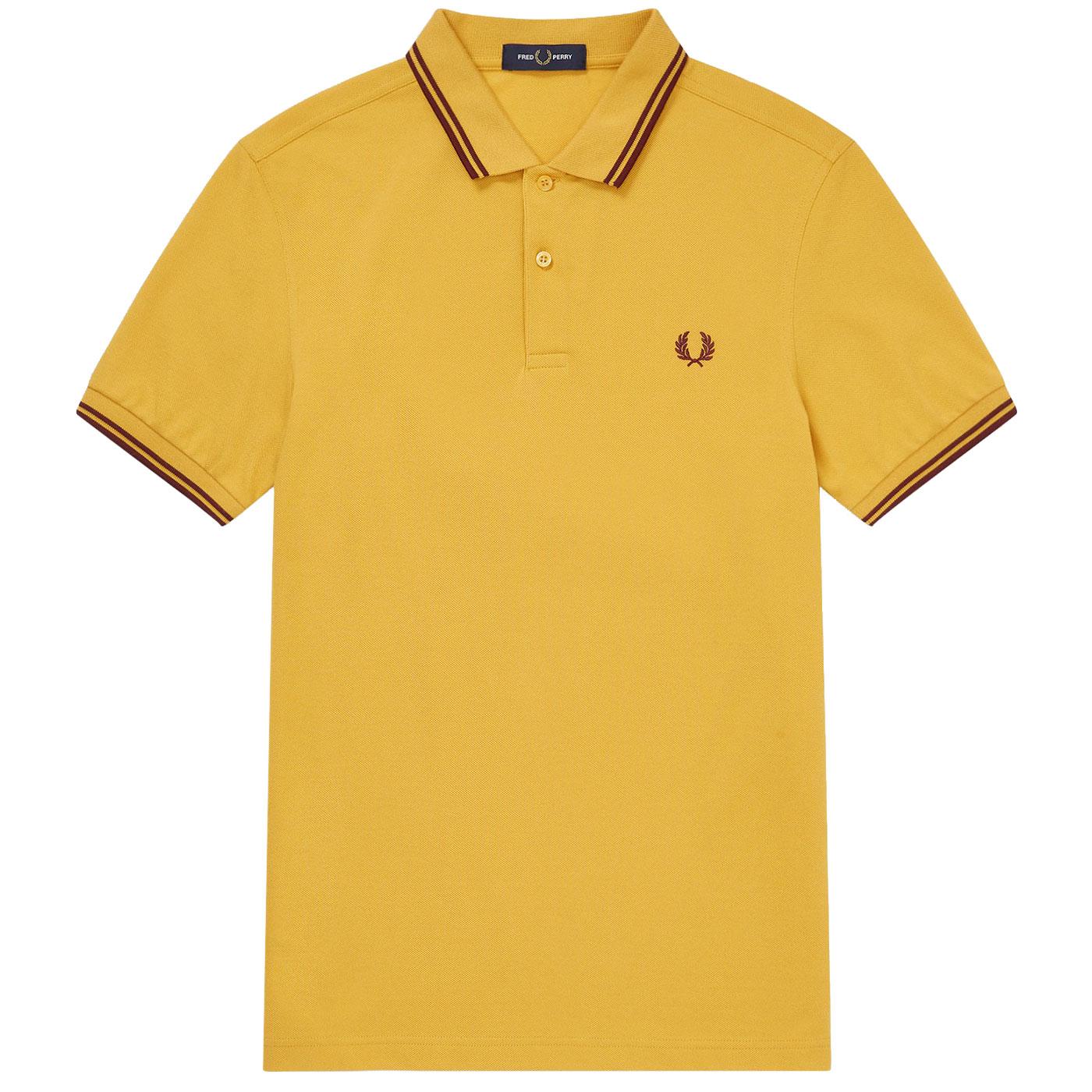 FRED PERRY M3600 Men's Twin Tipped Pique Polo in Gold