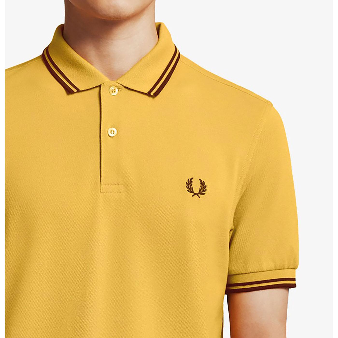 FRED PERRY M3600 Men's Twin Tipped Pique Polo in Gold