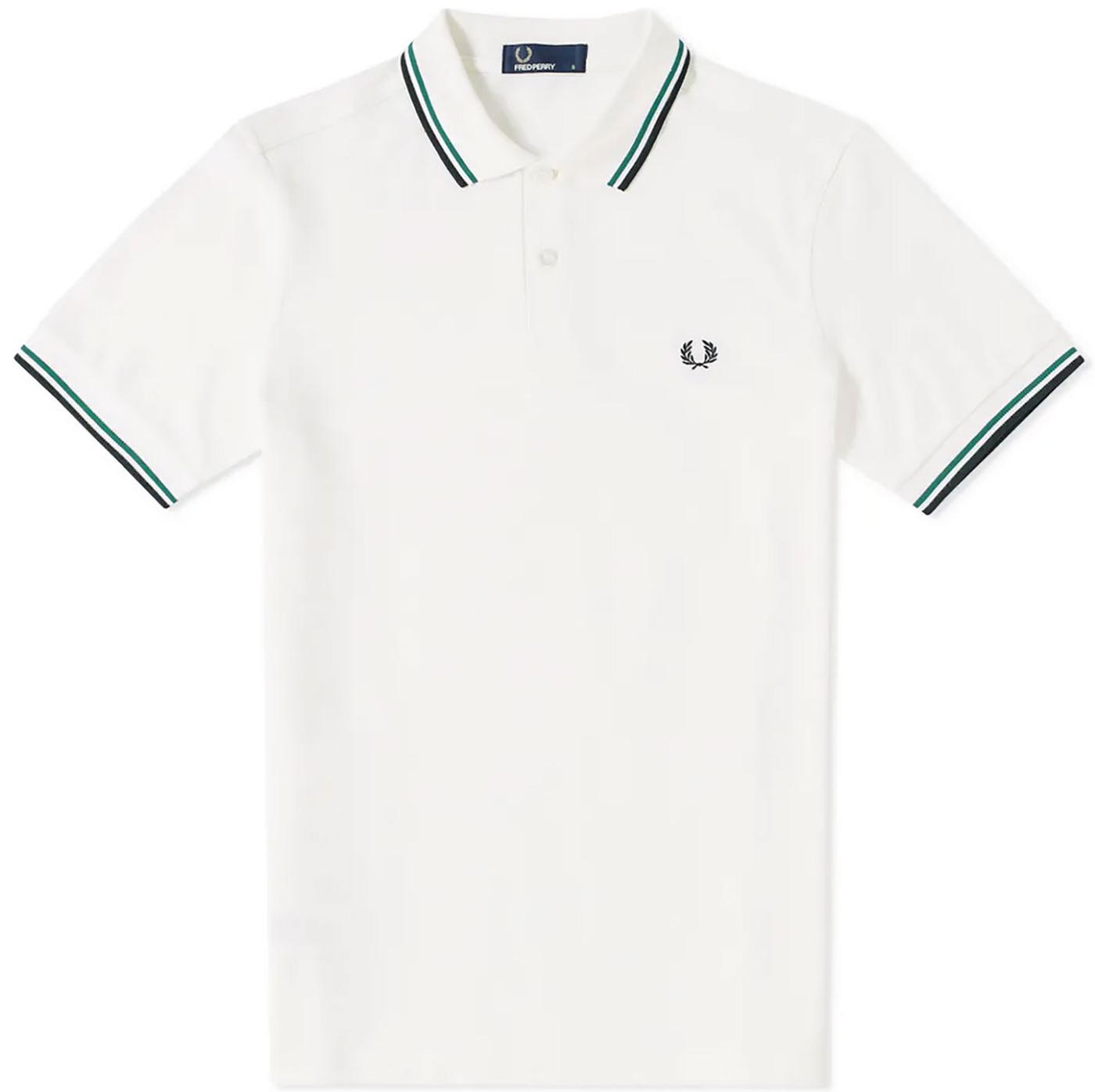 FRED PERRY M3600 Mens Twin Tipped Pique Polo SNOW
