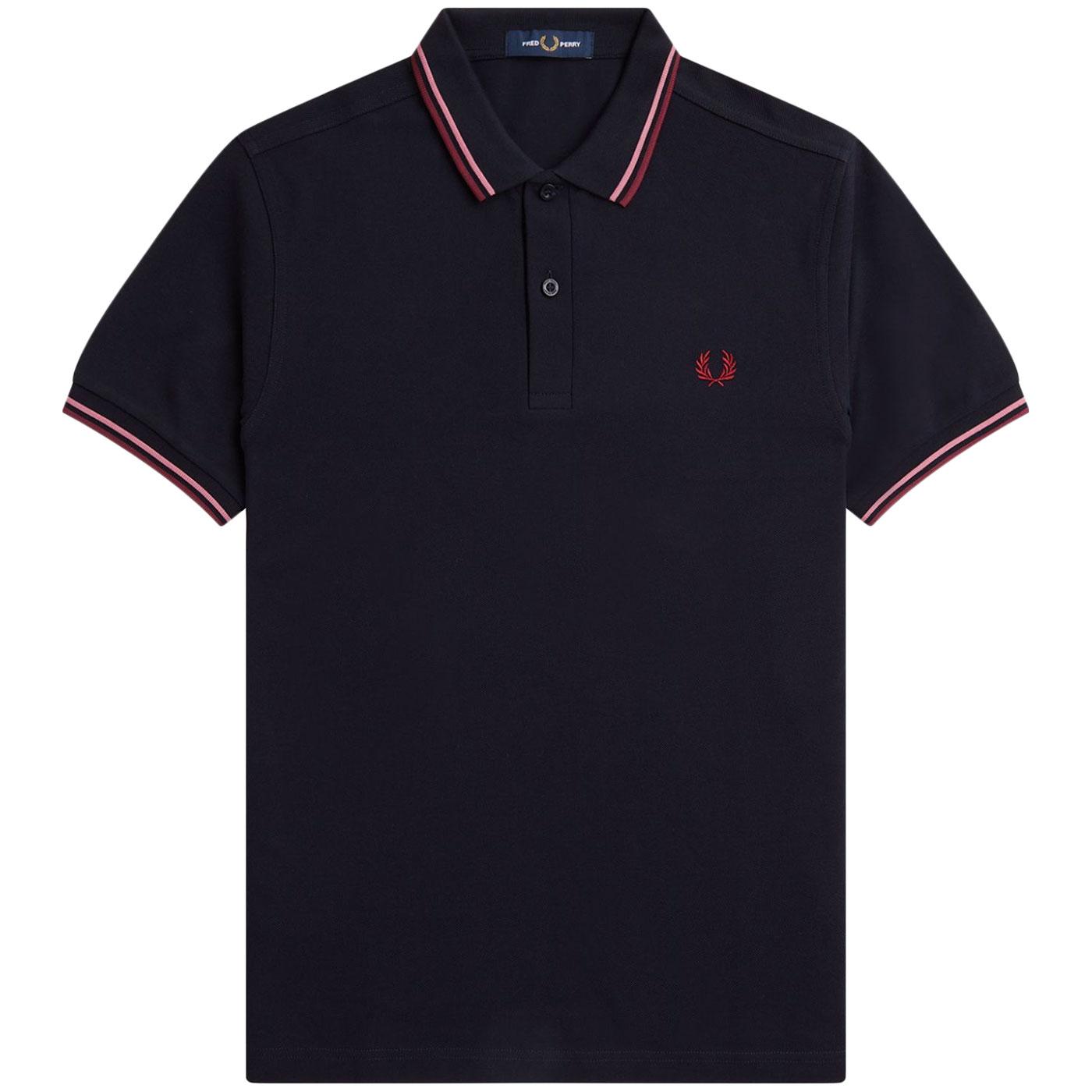 FRED PERRY M3600 Mod Twin Tipped Polo Shirt N/DRP