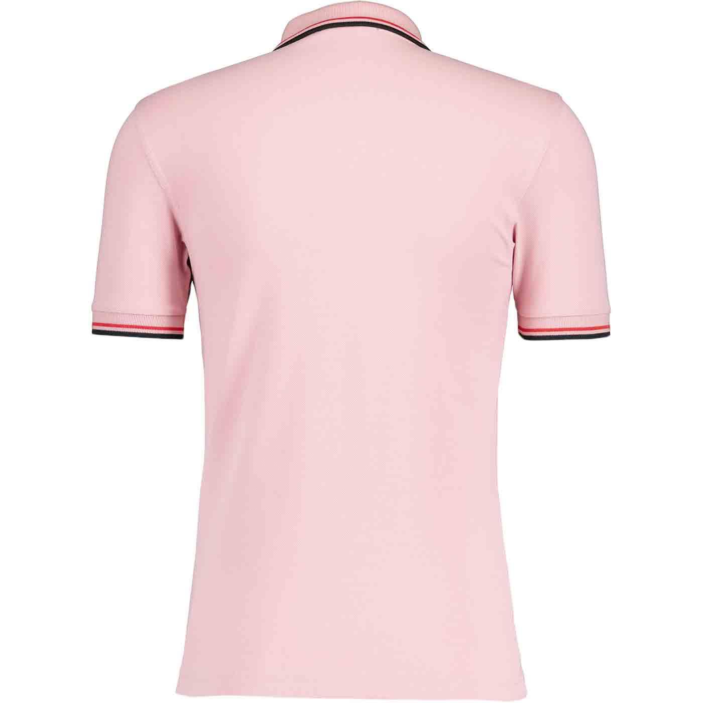 FRED PERRY M3600 Mod Twin Tipped Polo Shirt in Chalk Pink
