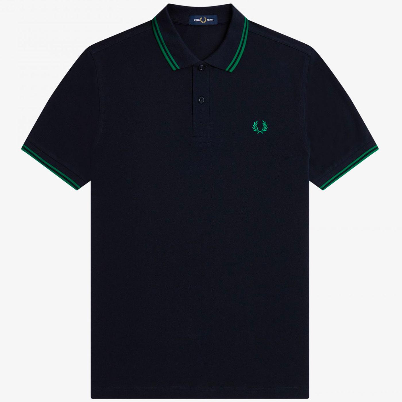 M3600 Fred Perry Mod Twin Tipped Polo Shirt (N/G)