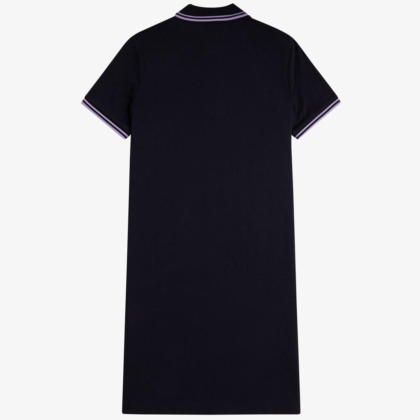 D3600 Fred Perry Mod Twin Tipped Shirt Dress Navy/Ultraviolet