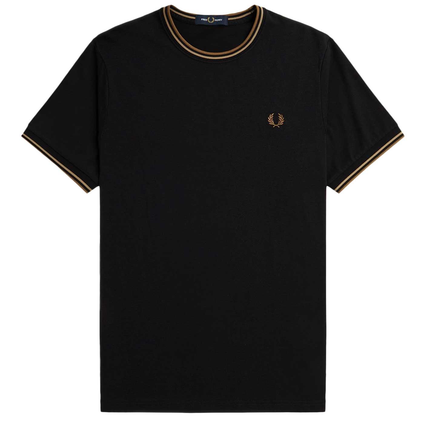 FRED PERRY M1588 Mod Twin Tipped T-Shirt Black