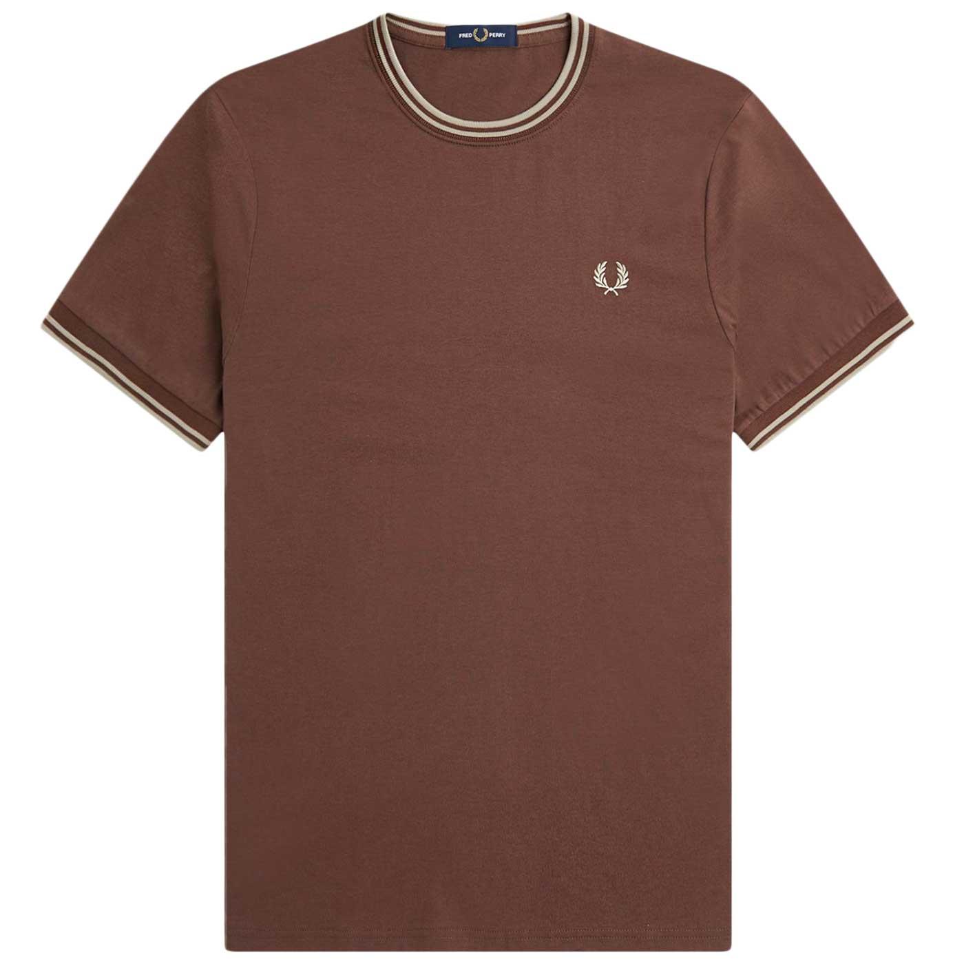 FRED PERRY M1588 Mod Twin Tipped T-Shirt Brick