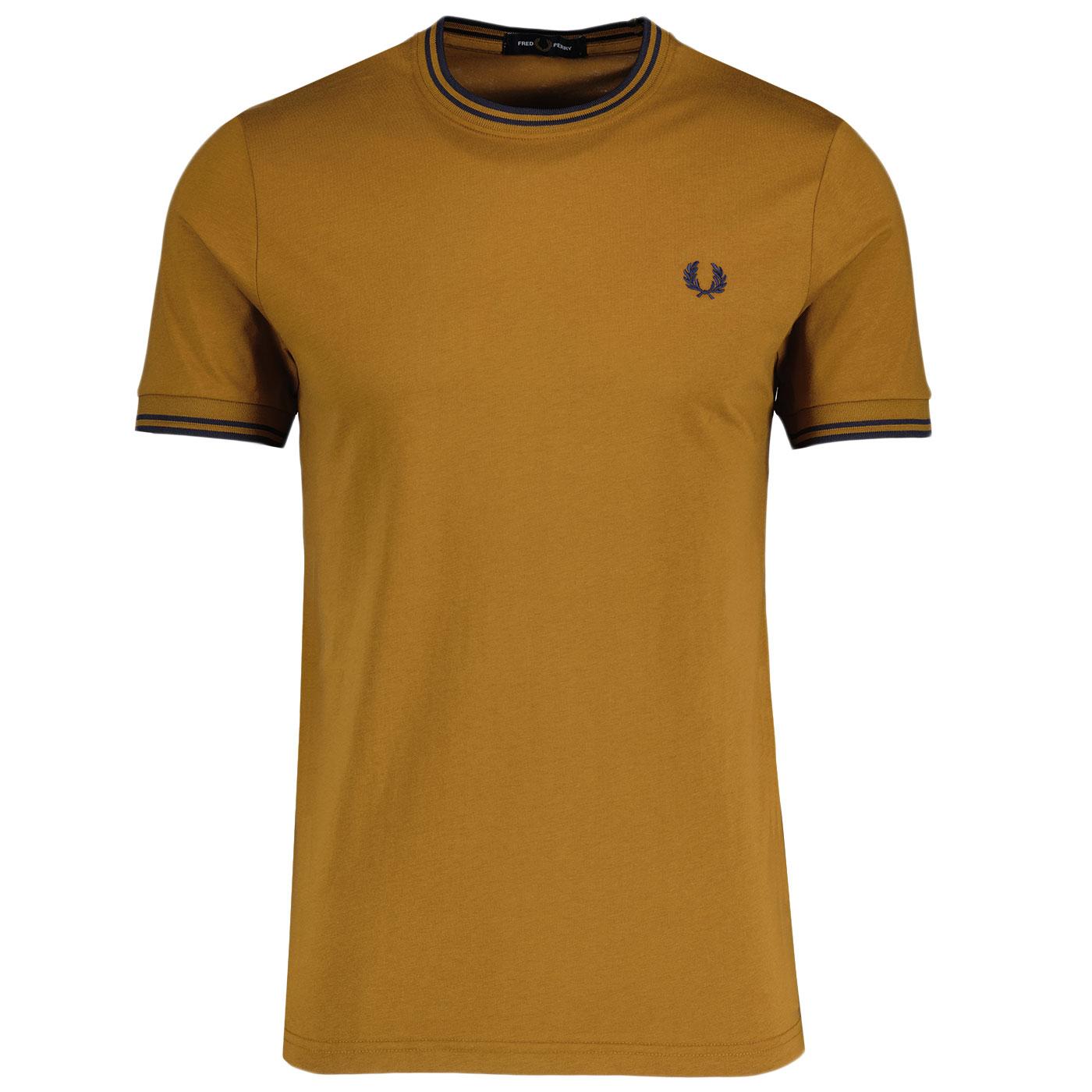 FRED PERRY M1588 Mod Twin Tipped T-Shirt - Caramel