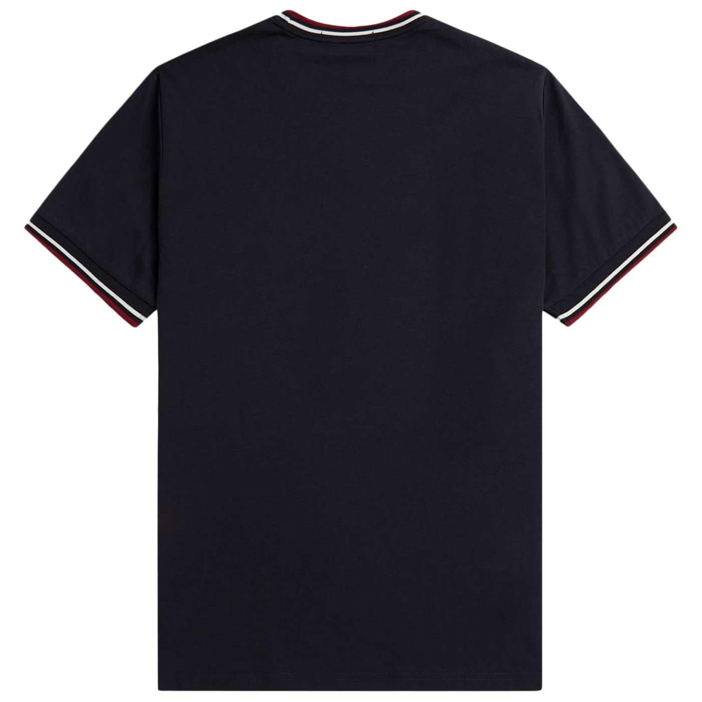 Fred Perry M1588 Mod Twin Tipped Tee In Navy White Red