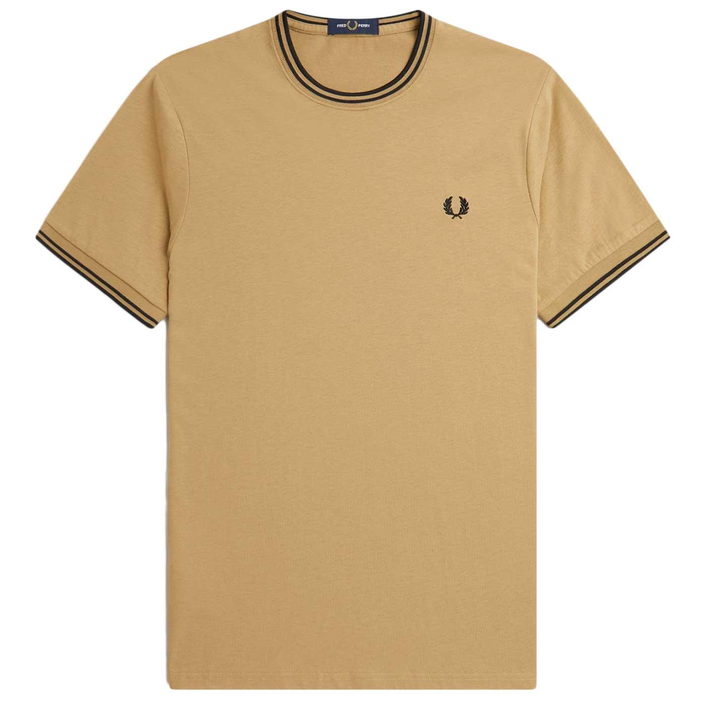 FRED PERRY M1588 Mod Twin Tipped Tee Warm Stone