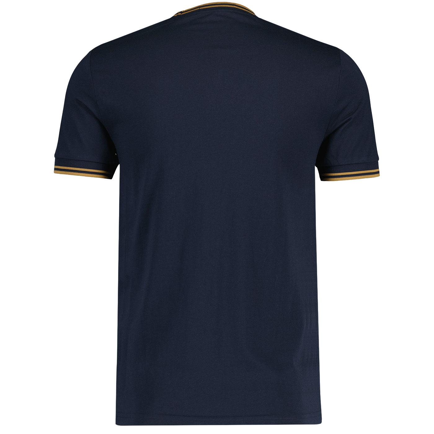 Fred Perry M1588 Retro Mod Twin Tipped T Shirt In Navy