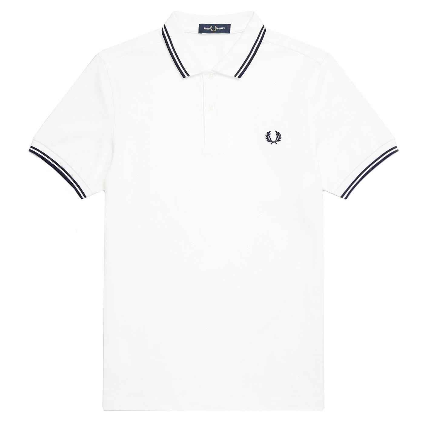 FRED PERRY M3600 Twin Tipped Mod Polo White/C Blue
