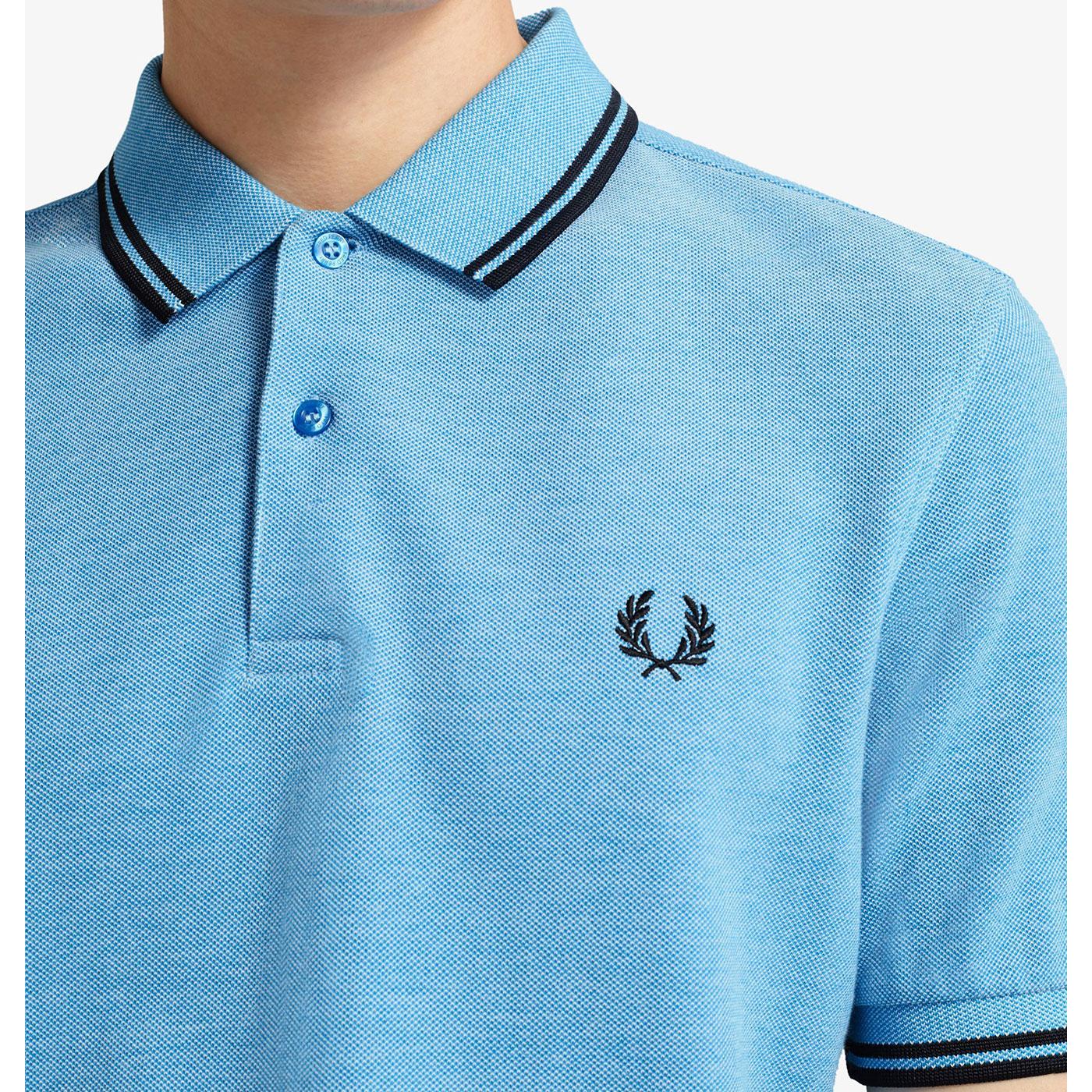 FRED PERRY M3600 Twin Tipped Oxford Polo Top in Wave