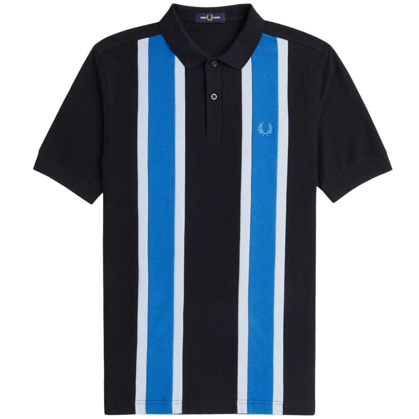 Fred Perry Woven Mesh Block Stripe Polo Shirt B