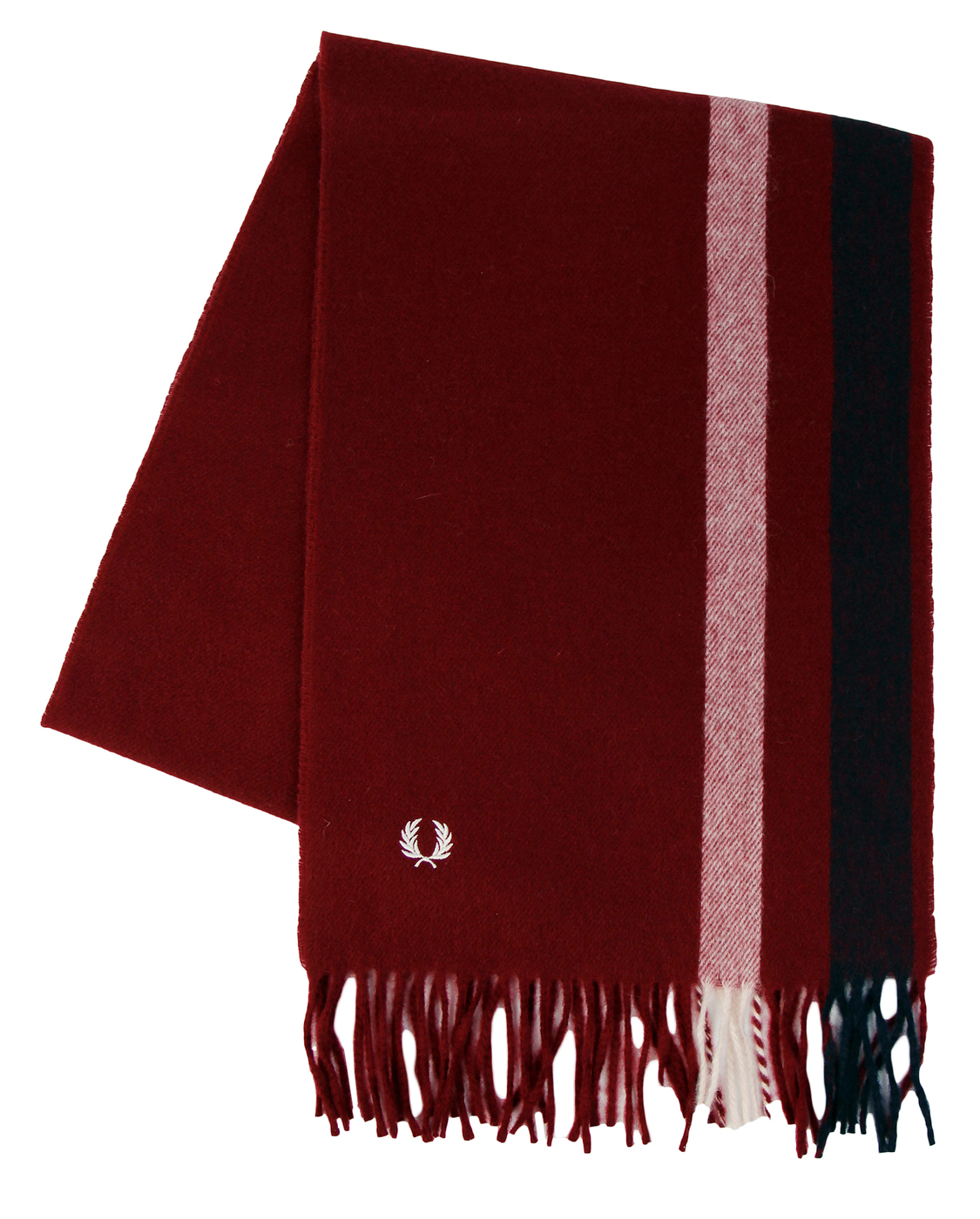 FRED PERRY Mod Racing Stripe Cashmere Scarf Red