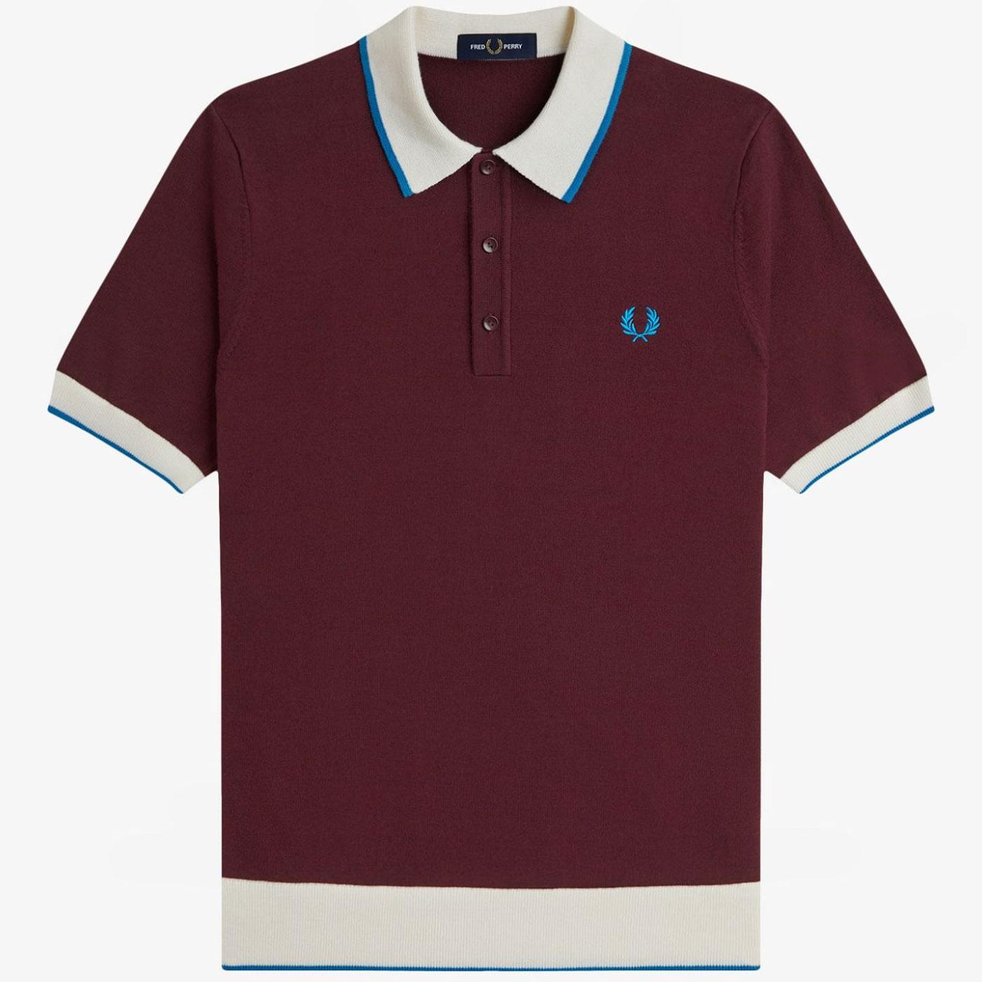 Fred Perry Contrast Tipped Knitted Polo Shirt O