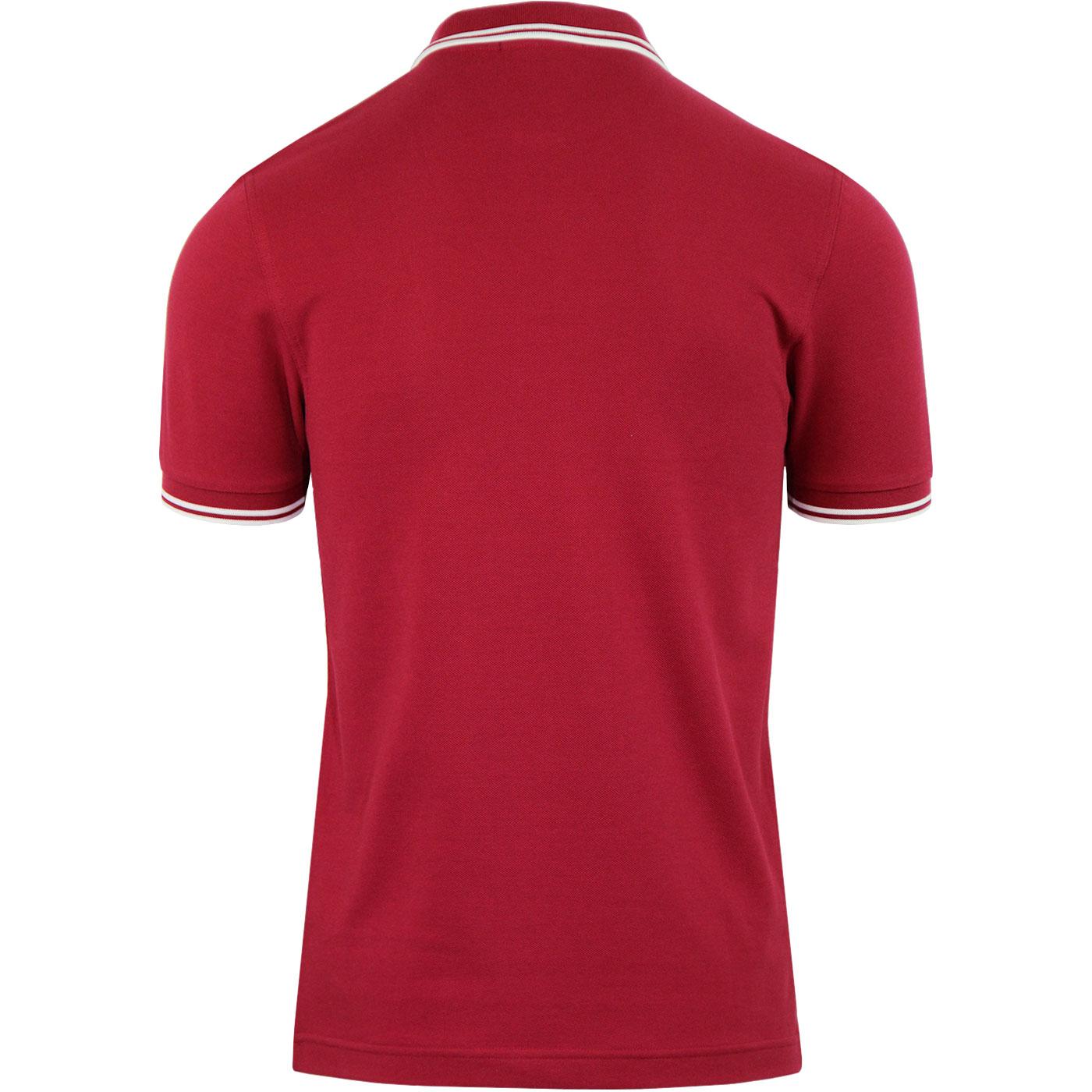 FRED PERRY M3600 Retro Mod Twin Tipped Polo Shirt Claret