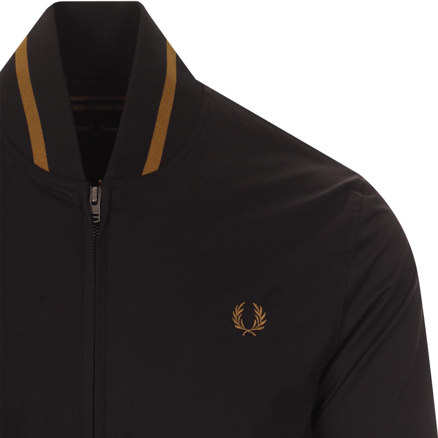 FRED PERRY Retro Mod Tennis Bomber Jacket in Black