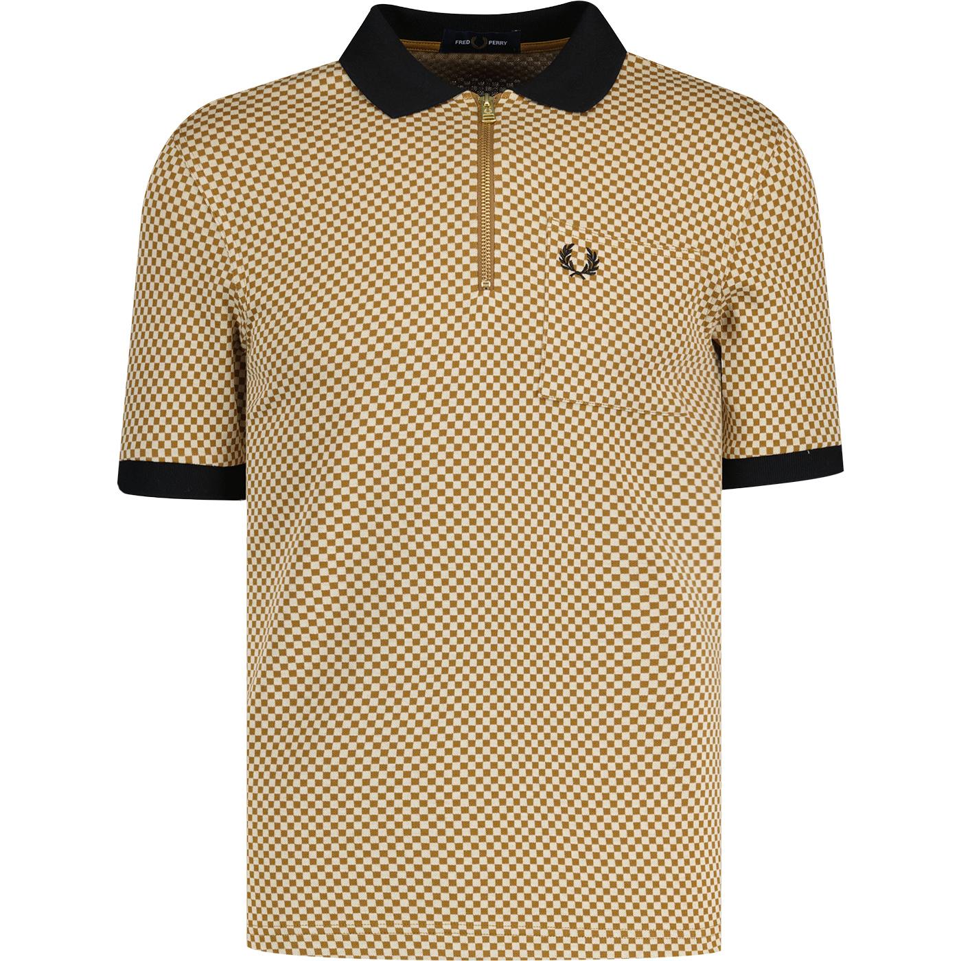 Fred Perry Micro Chequerboard Mod Polo Shirt O/DC