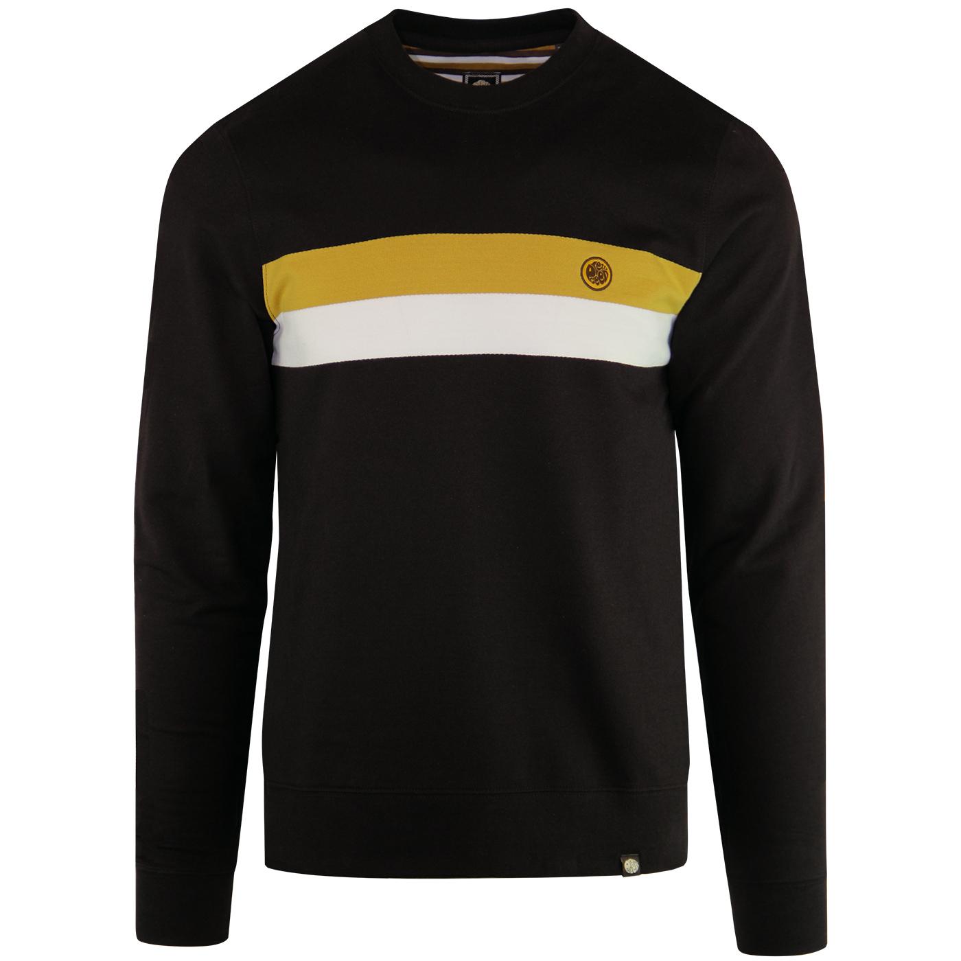PRETTY GREEN Retro Chest Stripe Sweatshirt (Brown)