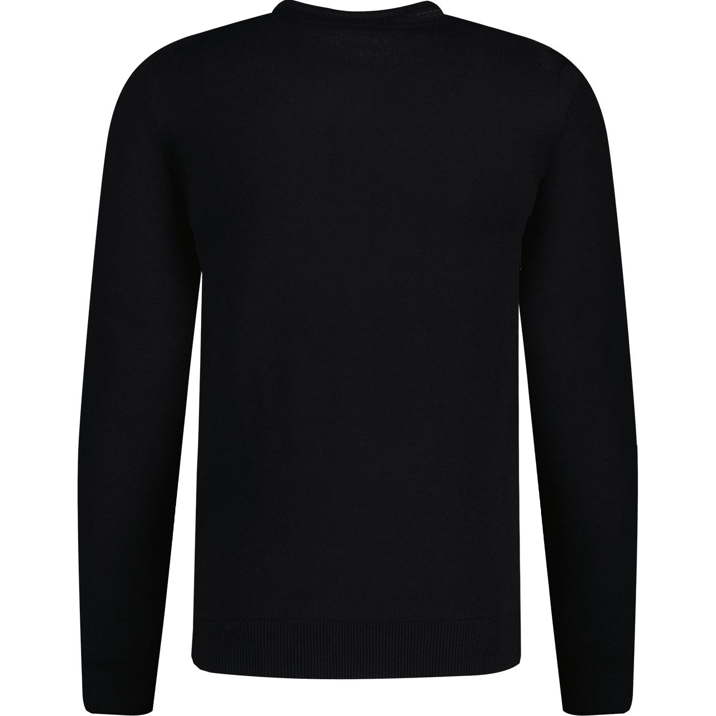 FRED PERRY Classic Retro Crew Neck Jumper in Black