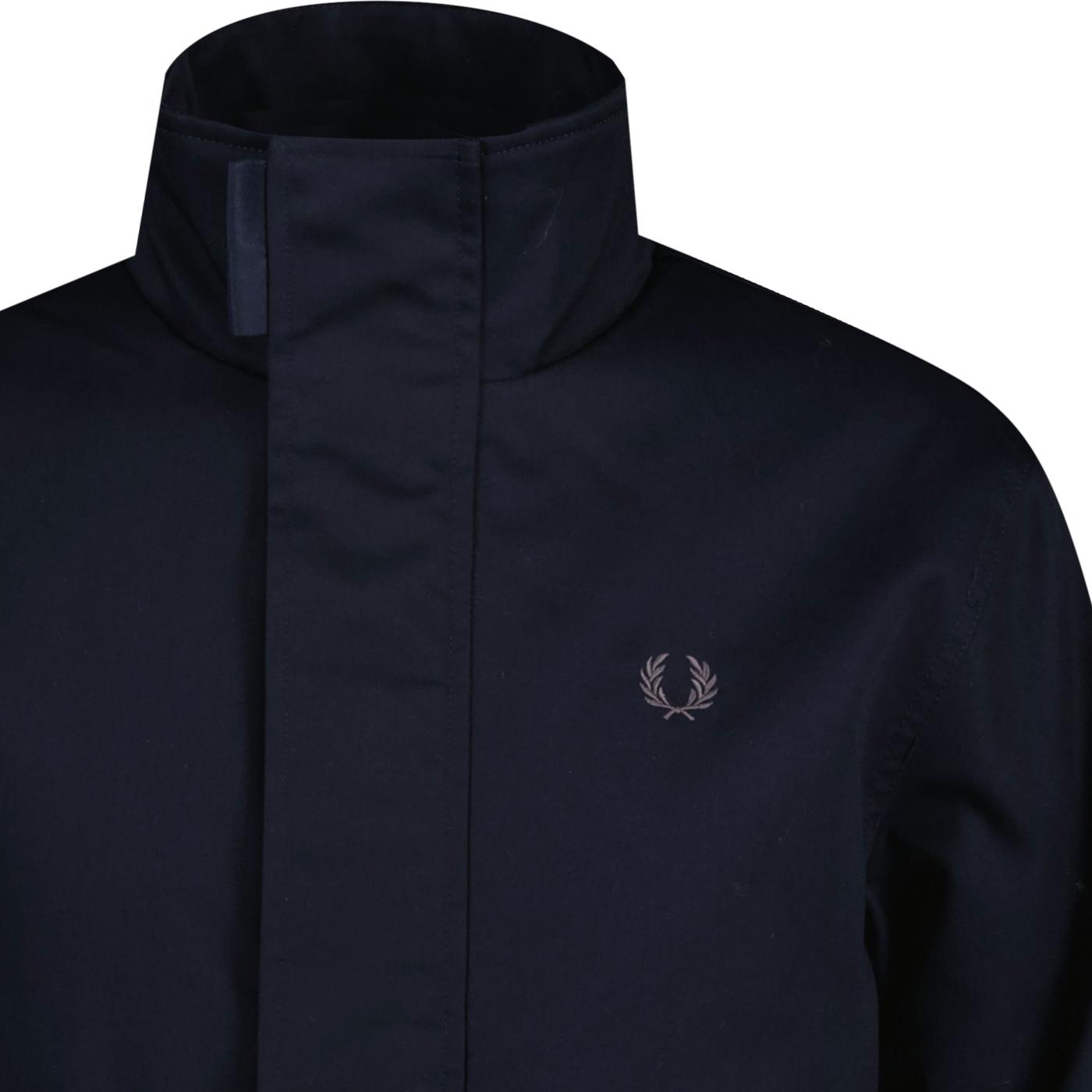 Fred Perry Mod Revival Funnel Neck Parka in Navy