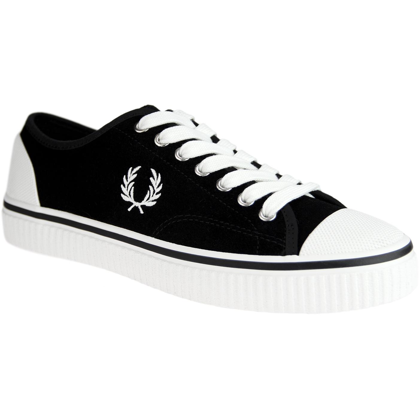 FRED PERRY Hughes Retro Indie Low Suede Trainers in Black