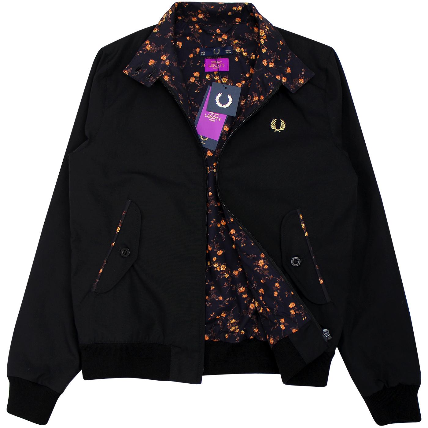 FRED PERRY Women's Liberty Print Harrington Jacket Black