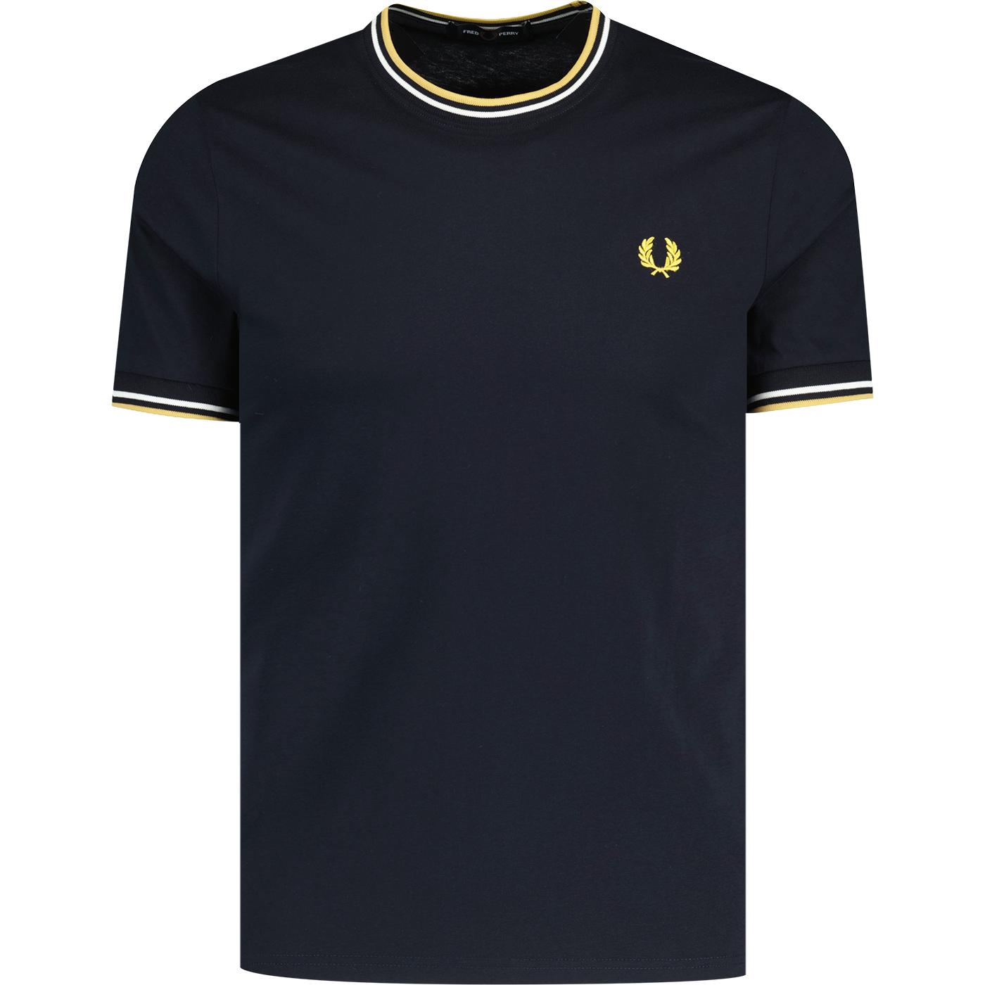 FRED PERRY M1588 Mod Twin Tipped T-Shirt Navy