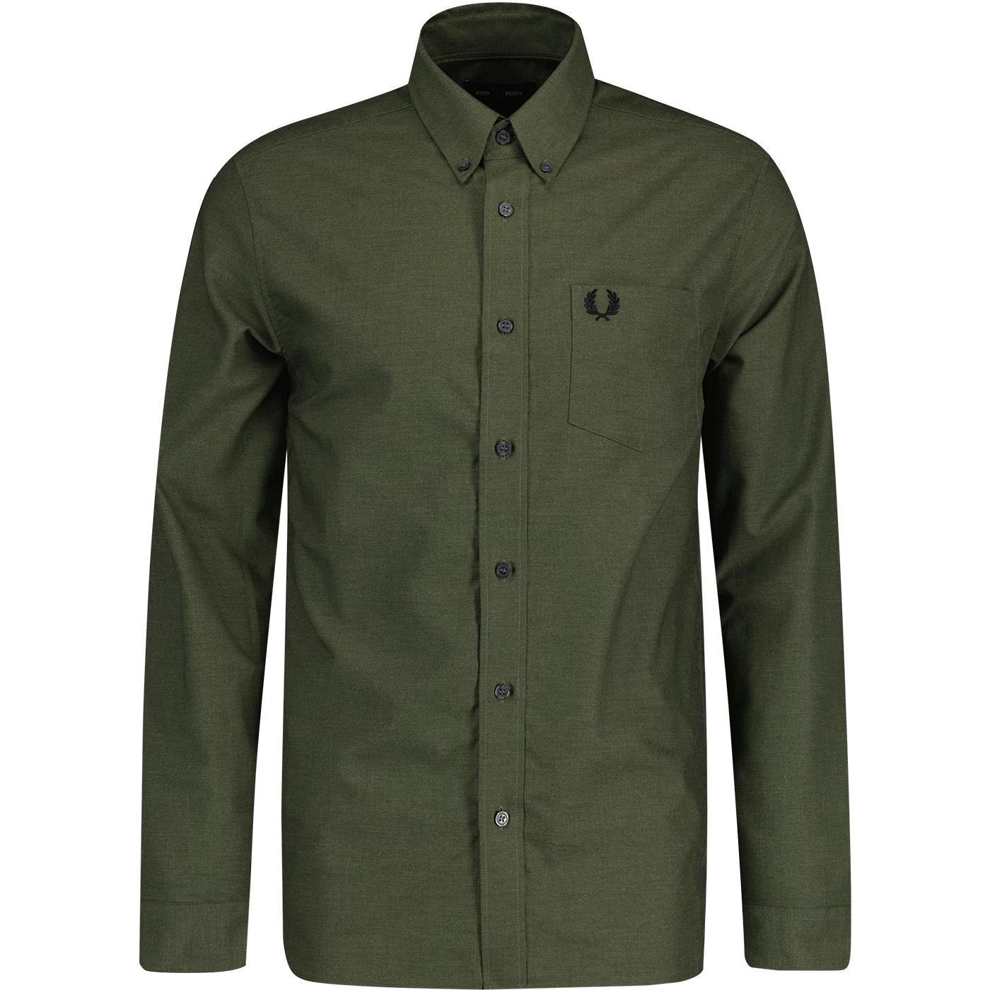 Fred Perry Button Down Oxford Shirt Uniform Green