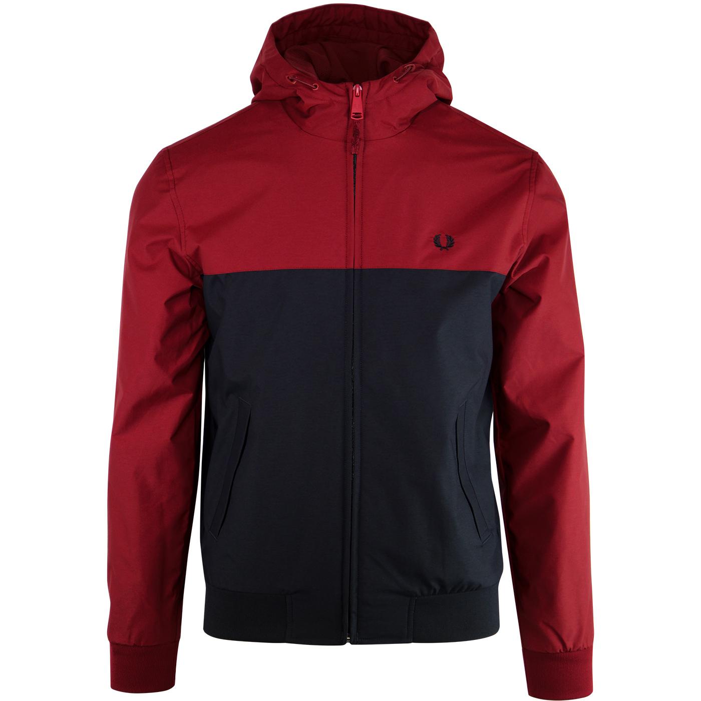 FRED PERRY Retro Hooded Panel Brentham Jacket RED