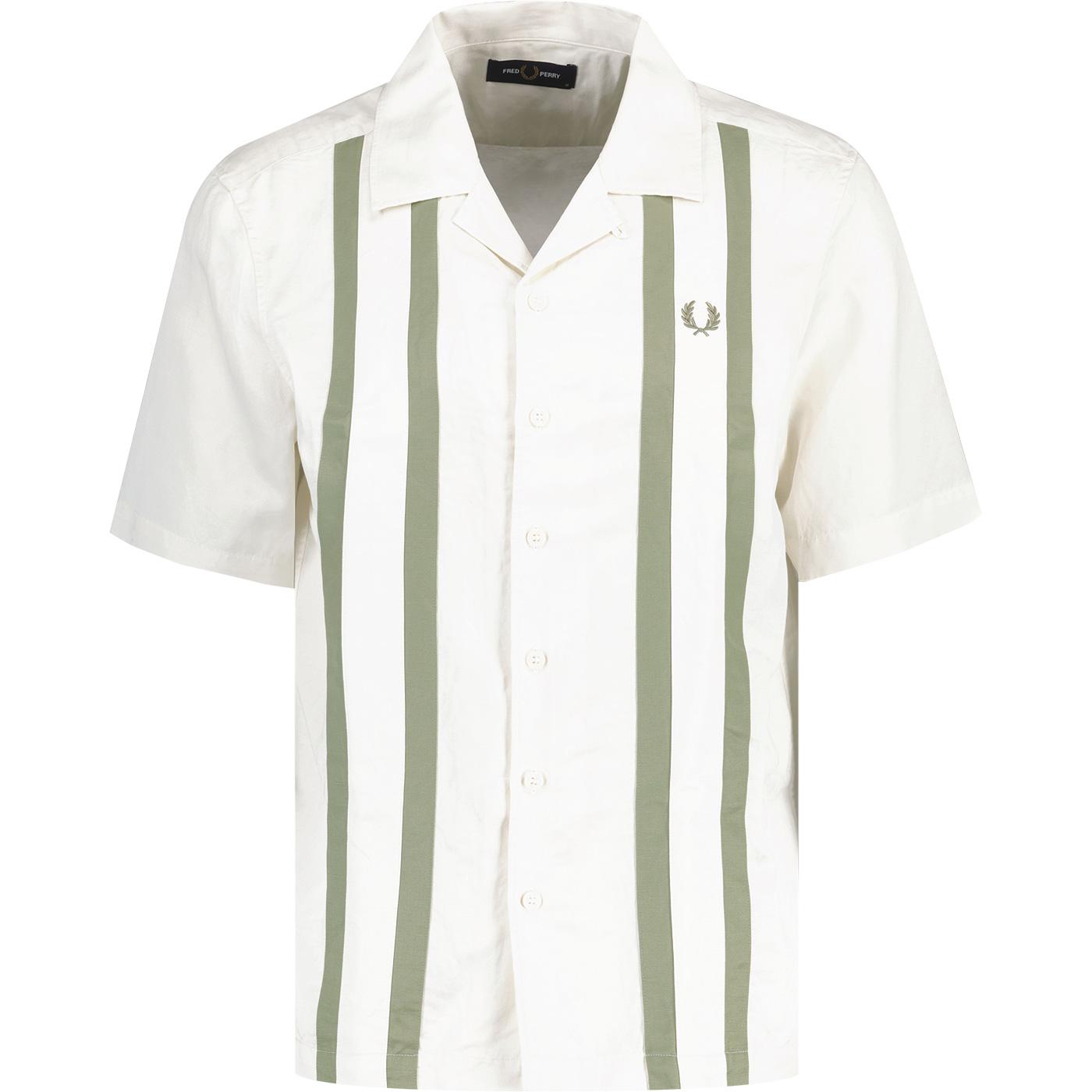 Fred Perry Panelled Linen Blend SS Resort Shirt LE