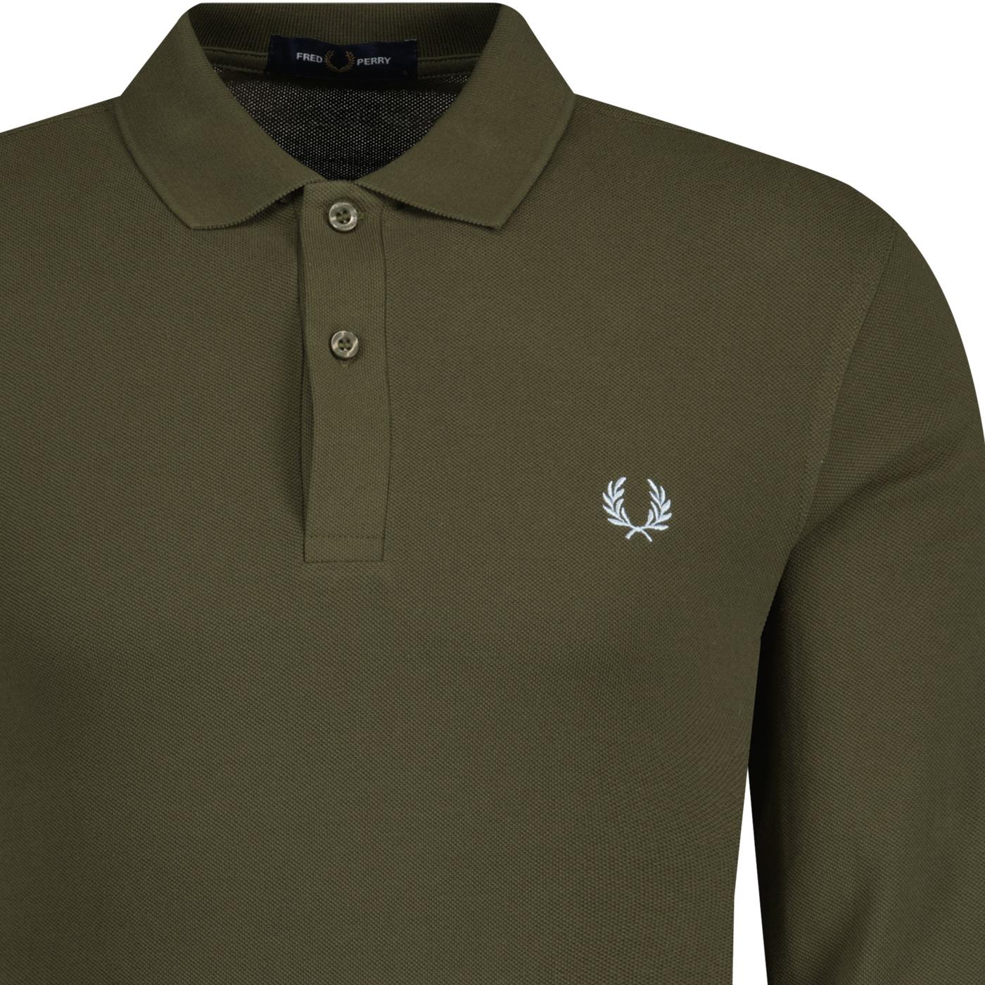 M6006 Fred Perry L/S Retro Mod Tennis Shirt Green