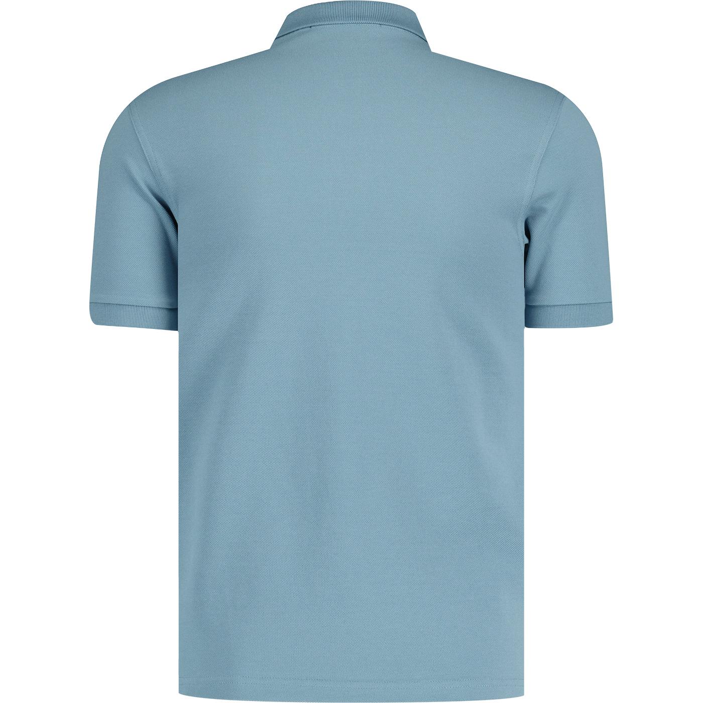 FRED PERRY Men's Retro Slim Fit Pique Polo Shirt in Ash Blue