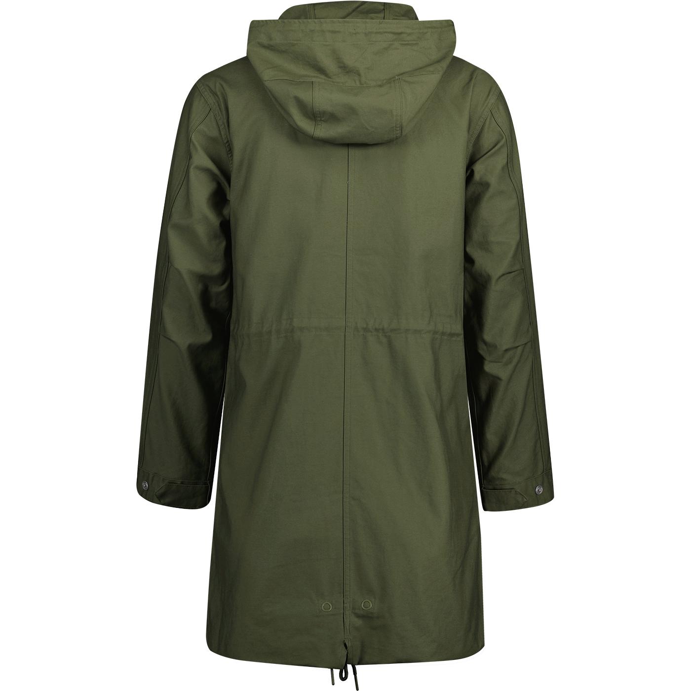 FRED PERRY 60s Mod Fishtail Shell Parka in Parka Green