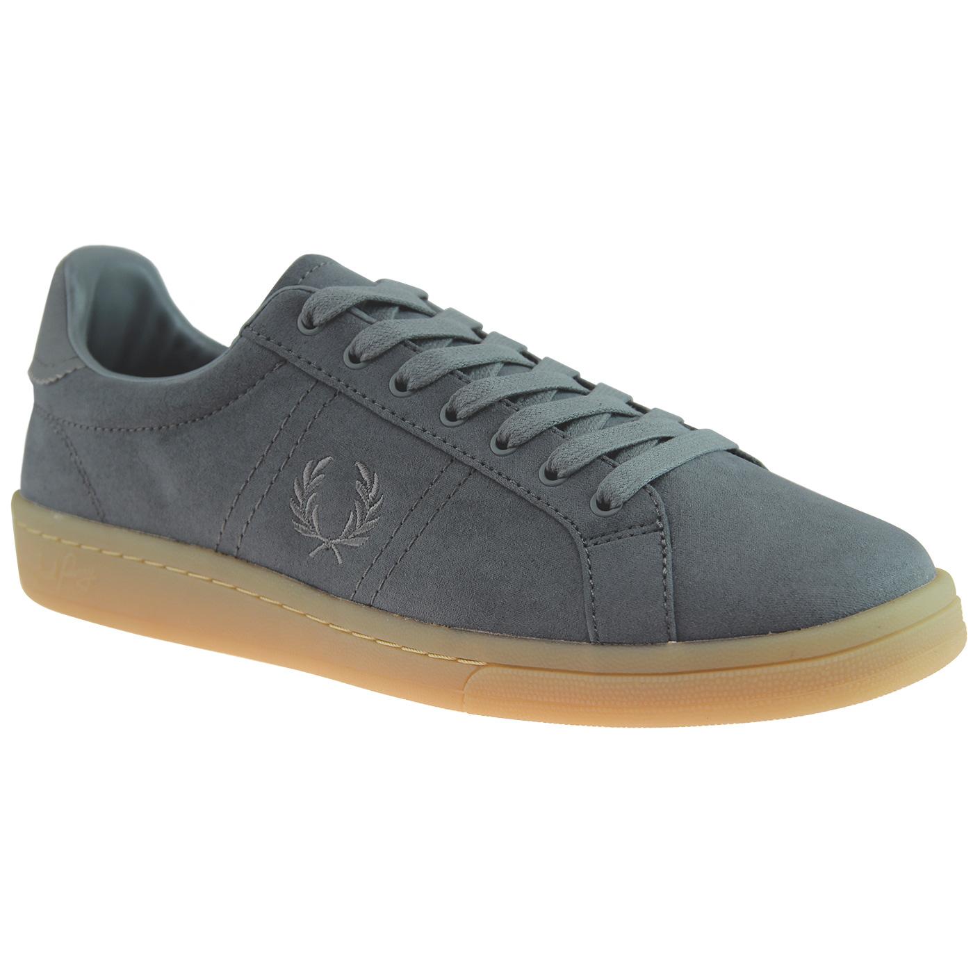 FRED PERRY B721 Microfibre Tennis Trainers in Airforce Blue