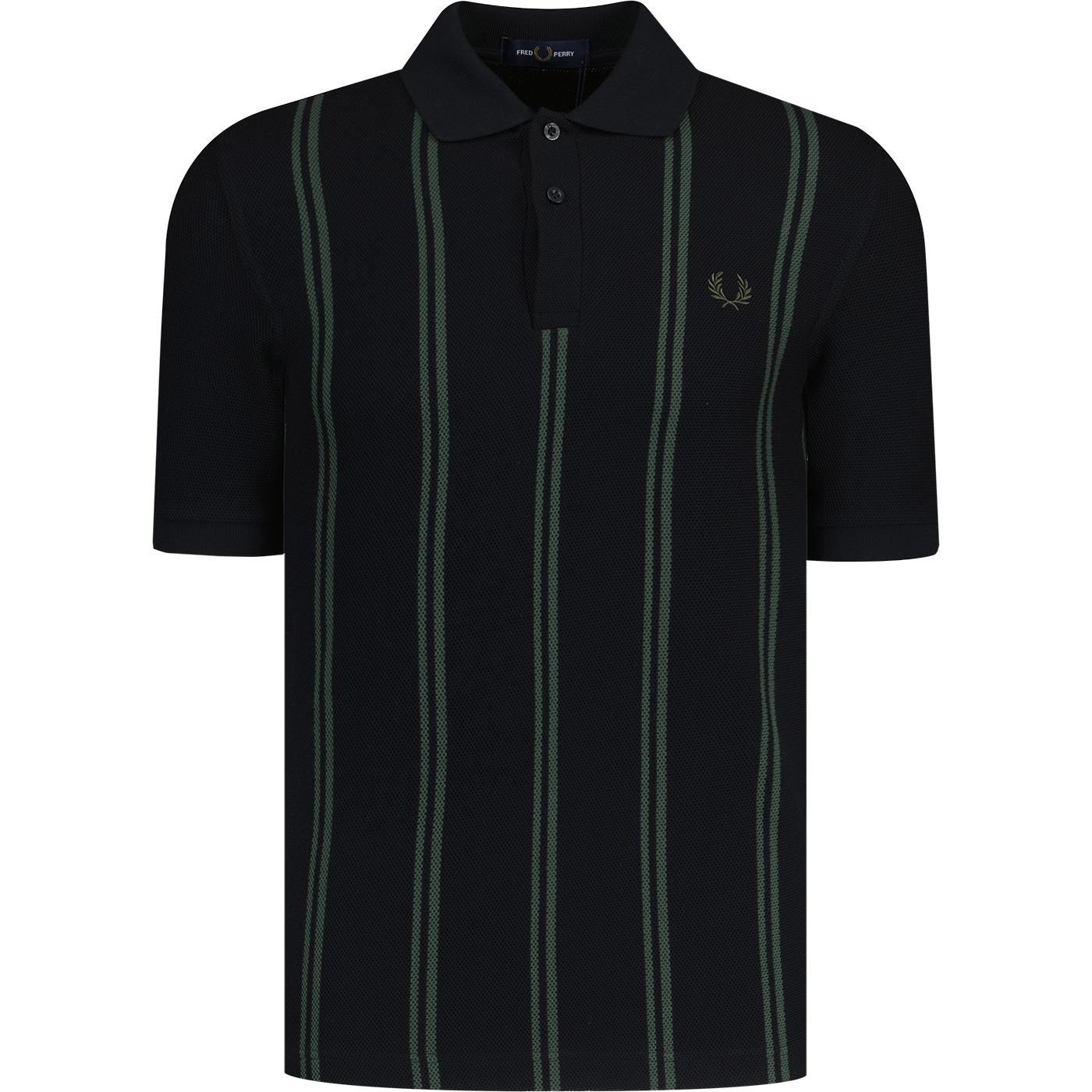 Fred Perry Honeycomb Pique Striped Polo Shirt B