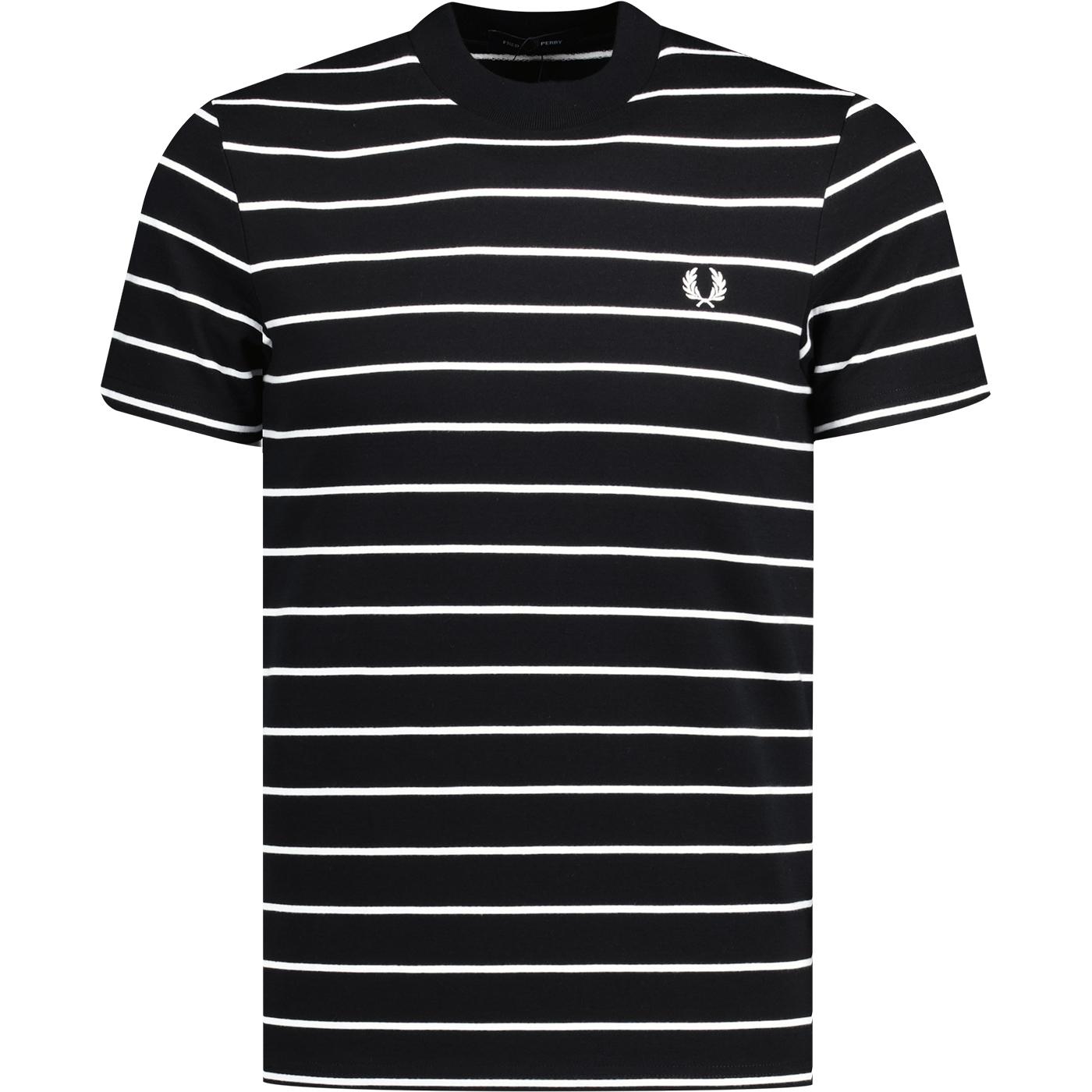 FRED PERRY Retro Two Colour Stripe T-shirt (Black)